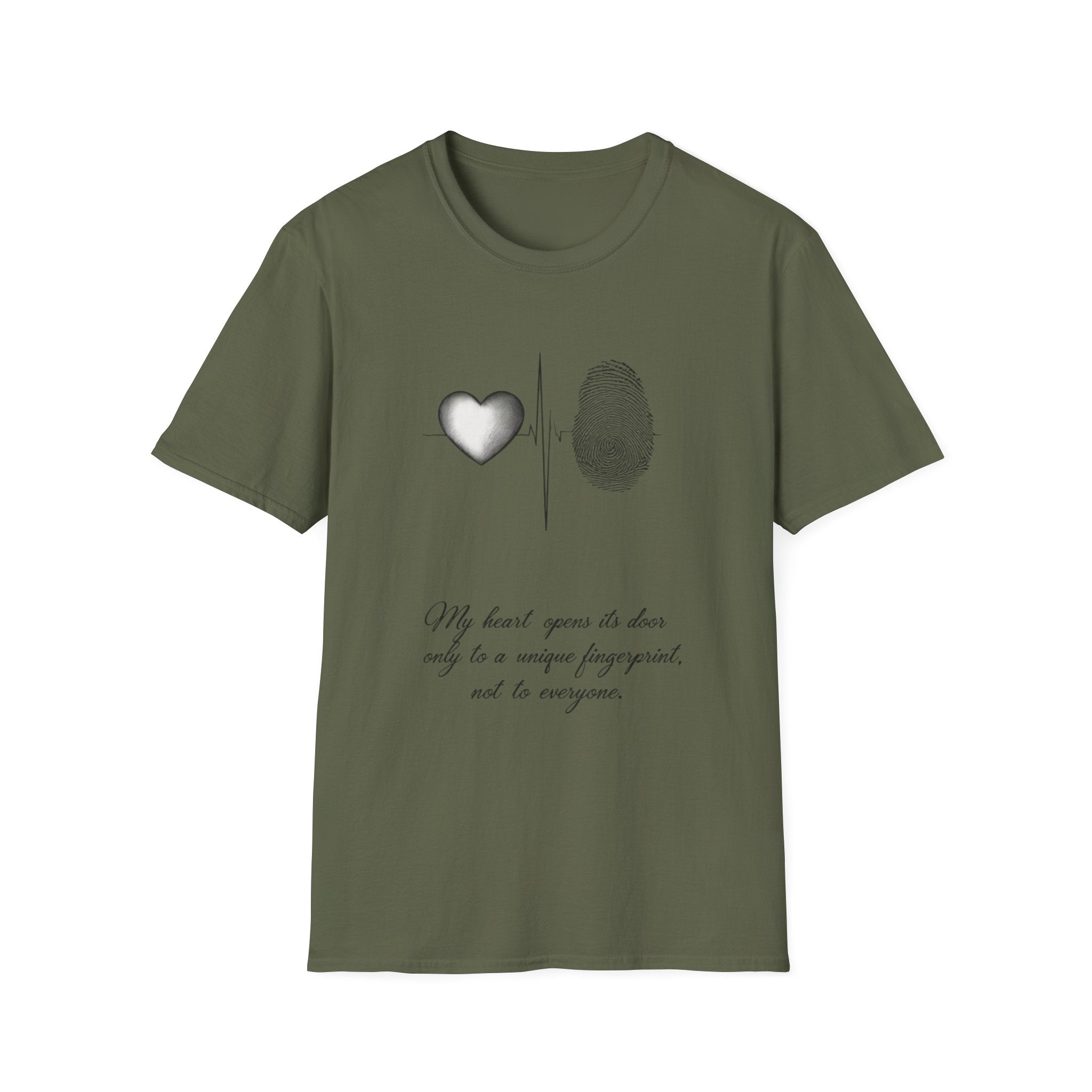 Fingerprint Heart Shirt | Unique Love Quote Tee | Soulmate Graphic T-Shirt | Minimalist Aesthetic Gift