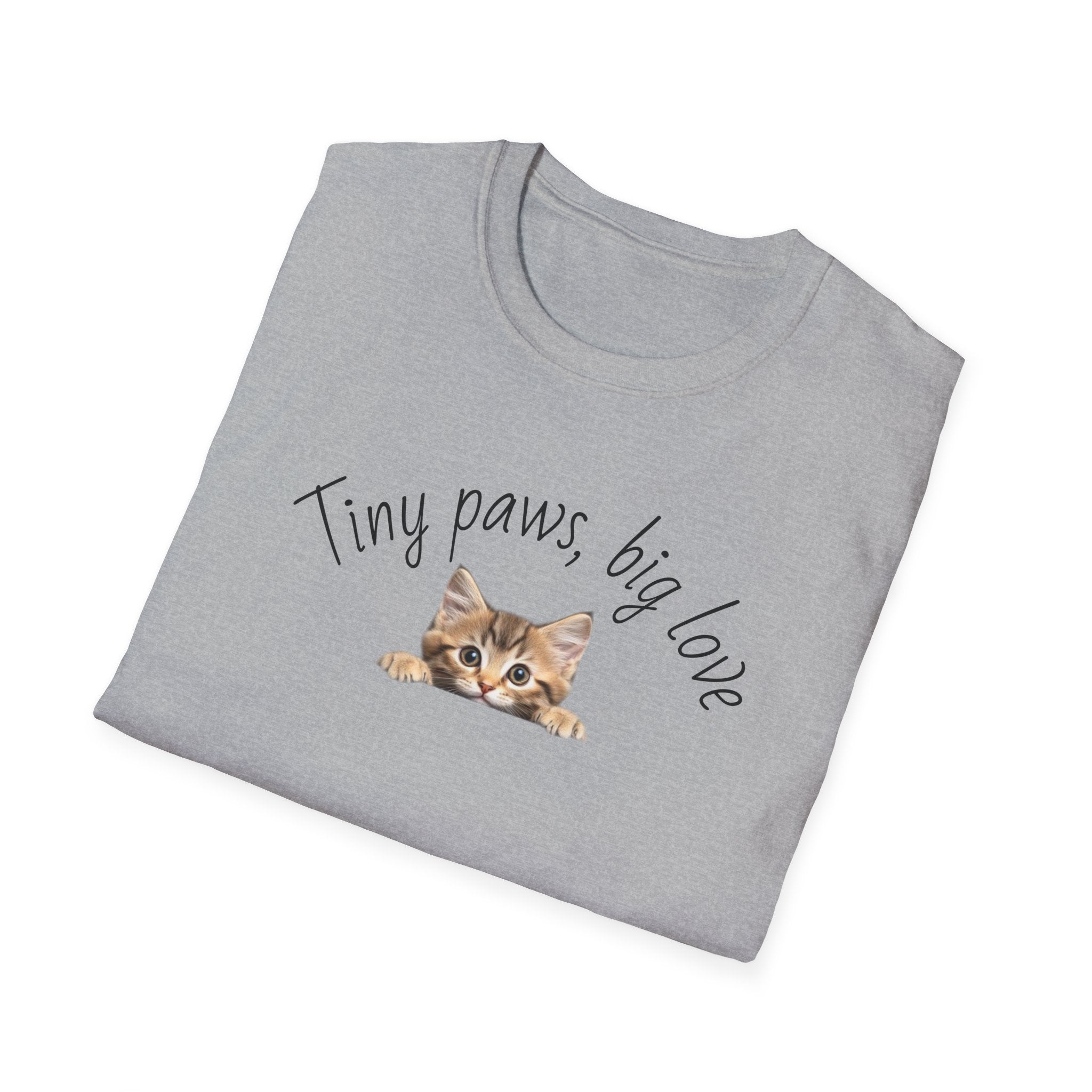 Cute Kitten T-Shirt, Tiny Cat Illustration Tee, Cat Lover Gift, Minimal Cat Shirt, Cute Kitty Graphic Tee, Unisex Animal Lover Shirt