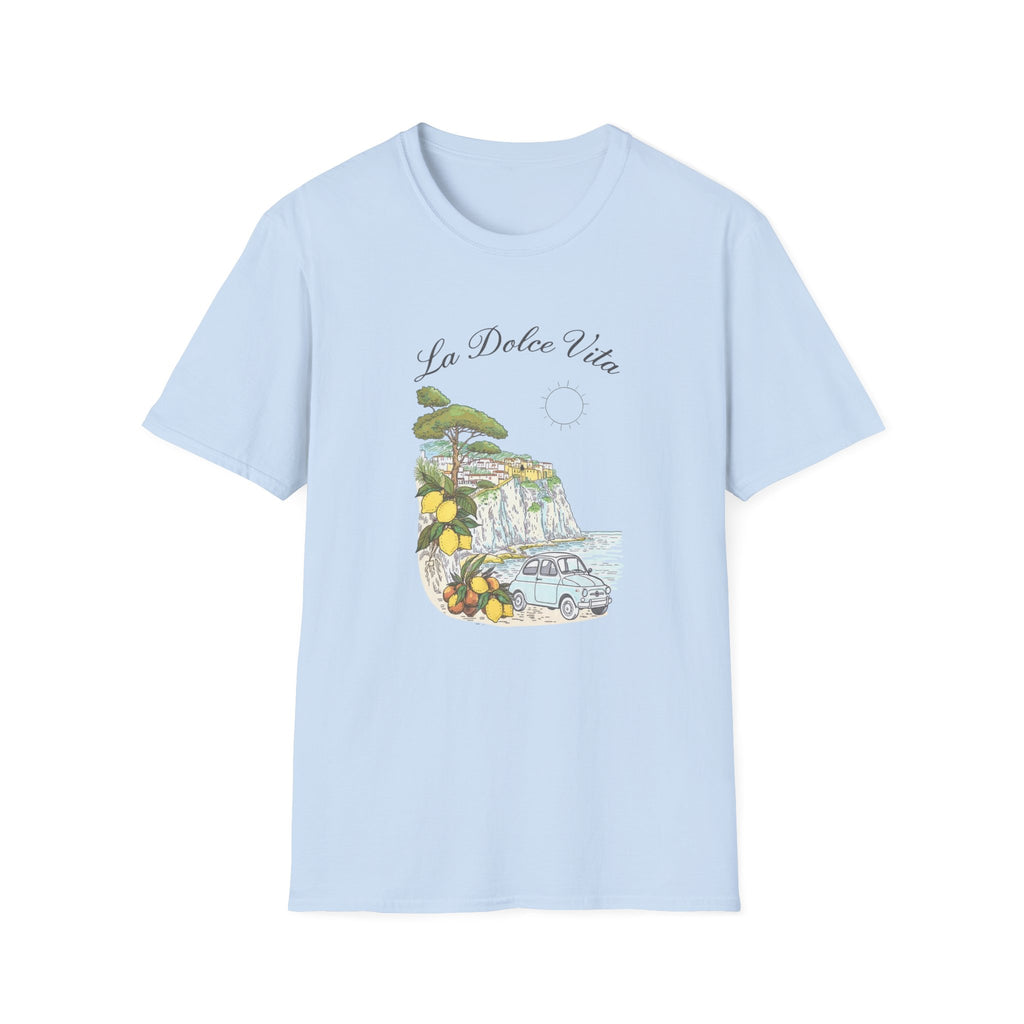 La Dolce Vita T-Shirt | Italian Summer Fiat 500 Lemon Coast Tee | Amalfi Positano Village Shirt | Mediterranean Travel Gift