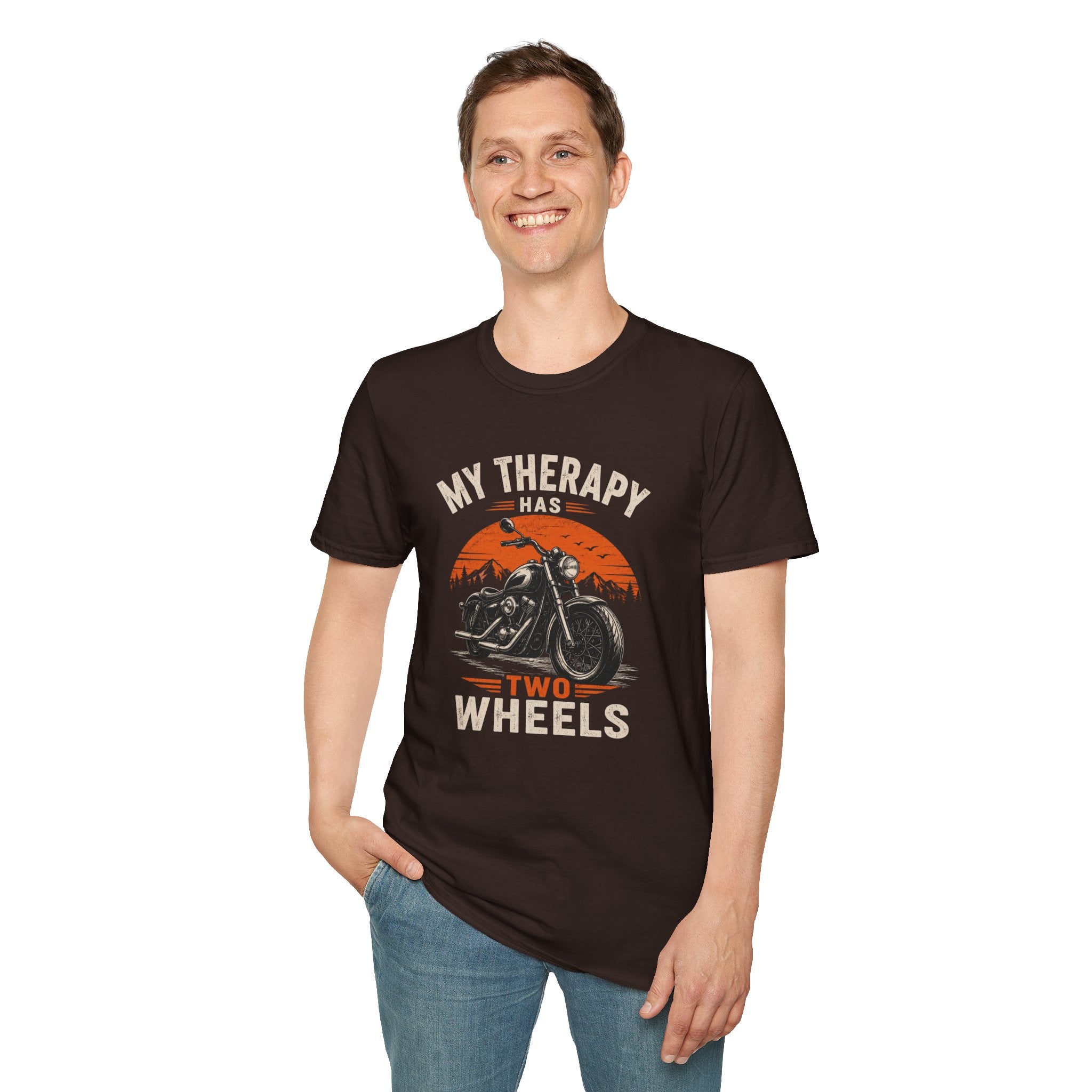 My Therapy Has Two Wheels Shirt, Funny Motorcycle Rider Tee, Biker Graphic T-Shirt, Vintage Motorcycle Shirt, Gift for Biker Men