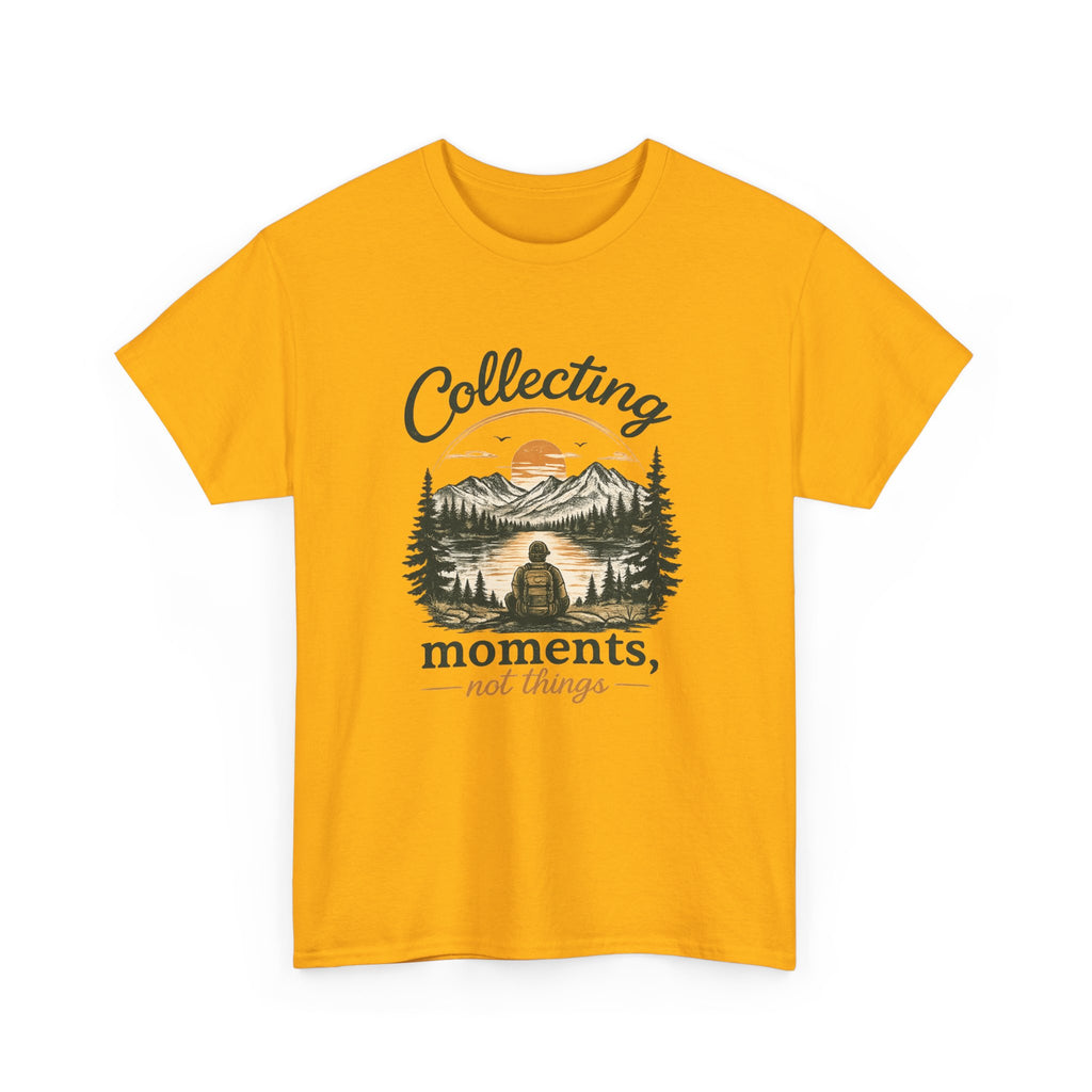 Collecting Moments Not Things Shirt, Nature Lover Gift, Hiking T-Shirt, Adventure Tee, Mountain Sunset Shirt, Outdoorsy Gift for Him Her