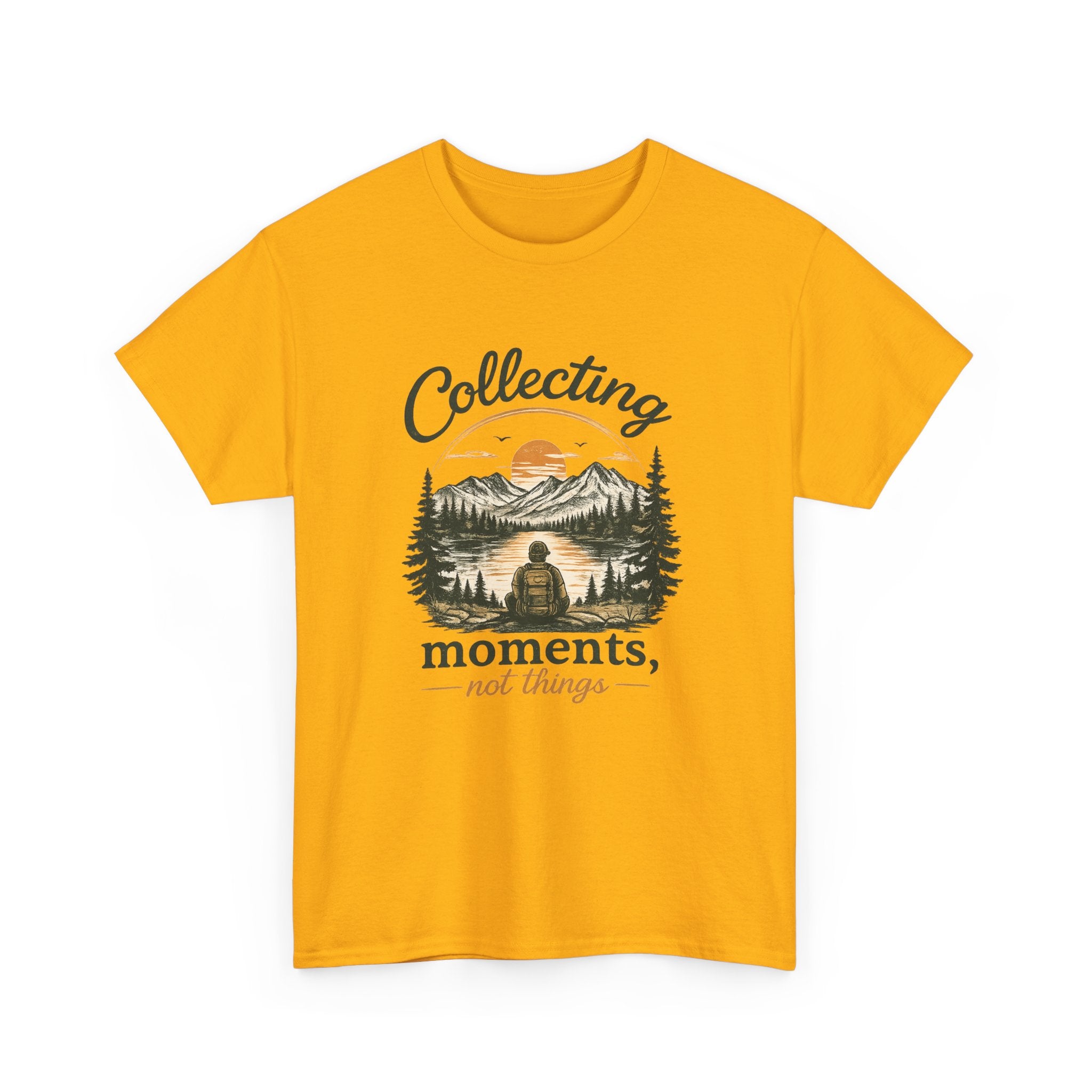 Collecting Moments Not Things Shirt, Nature Lover Gift, Hiking T-Shirt, Adventure Tee, Mountain Sunset Shirt, Outdoorsy Gift for Him Her