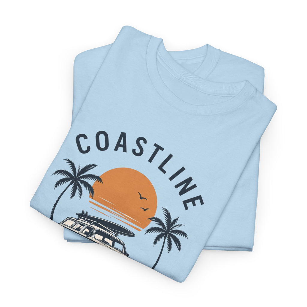 Coastline Endless Summer T-Shirt, Beach Vacation Graphic Tee, Retro Surf Van Shirt, Coastal Sunset Summer Top, Unisex Beach Lover Gift