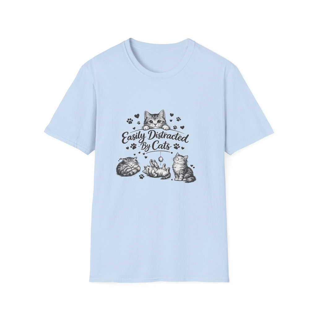 Easily Distracted By Cats SVG PNG, Cute Cat Lover Shirt Design, Funny Kitten Digital Download, Cat Mom Sublimation, Hand Drawn Kitty Clipart