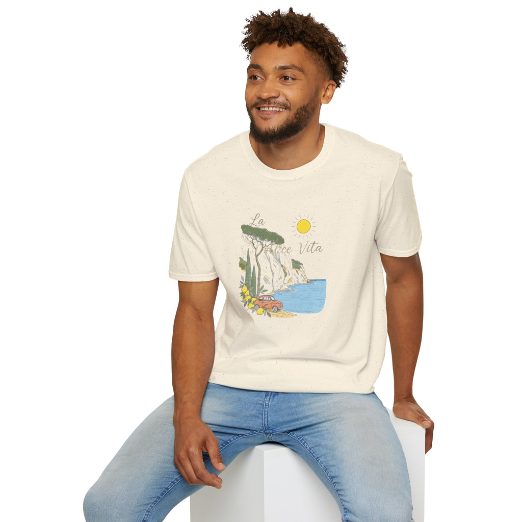 La Dolce Vita T-Shirt | Italian Summer Fiat 500 Lemon Coast Tee | Amalfi Coast Travel Shirt for Women Men | Mediterranean Vacation Gift