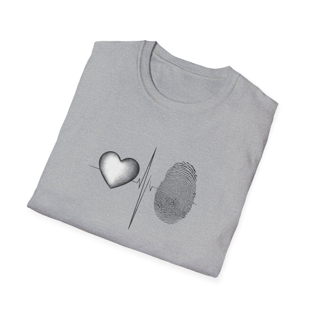 Fingerprint Heart Shirt | Unique Love Quote Tee | Soulmate Graphic T-Shirt | Minimalist Aesthetic Gift