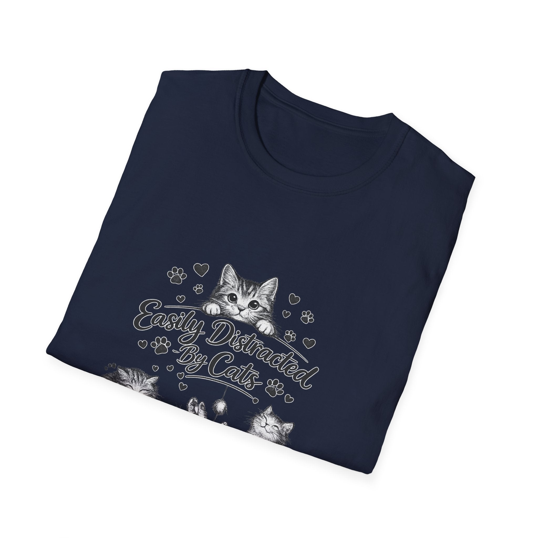 Easily Distracted By Cats SVG PNG, Cute Cat Lover Shirt Design, Funny Kitten Digital Download, Cat Mom Sublimation, Hand Drawn Kitty Clipart