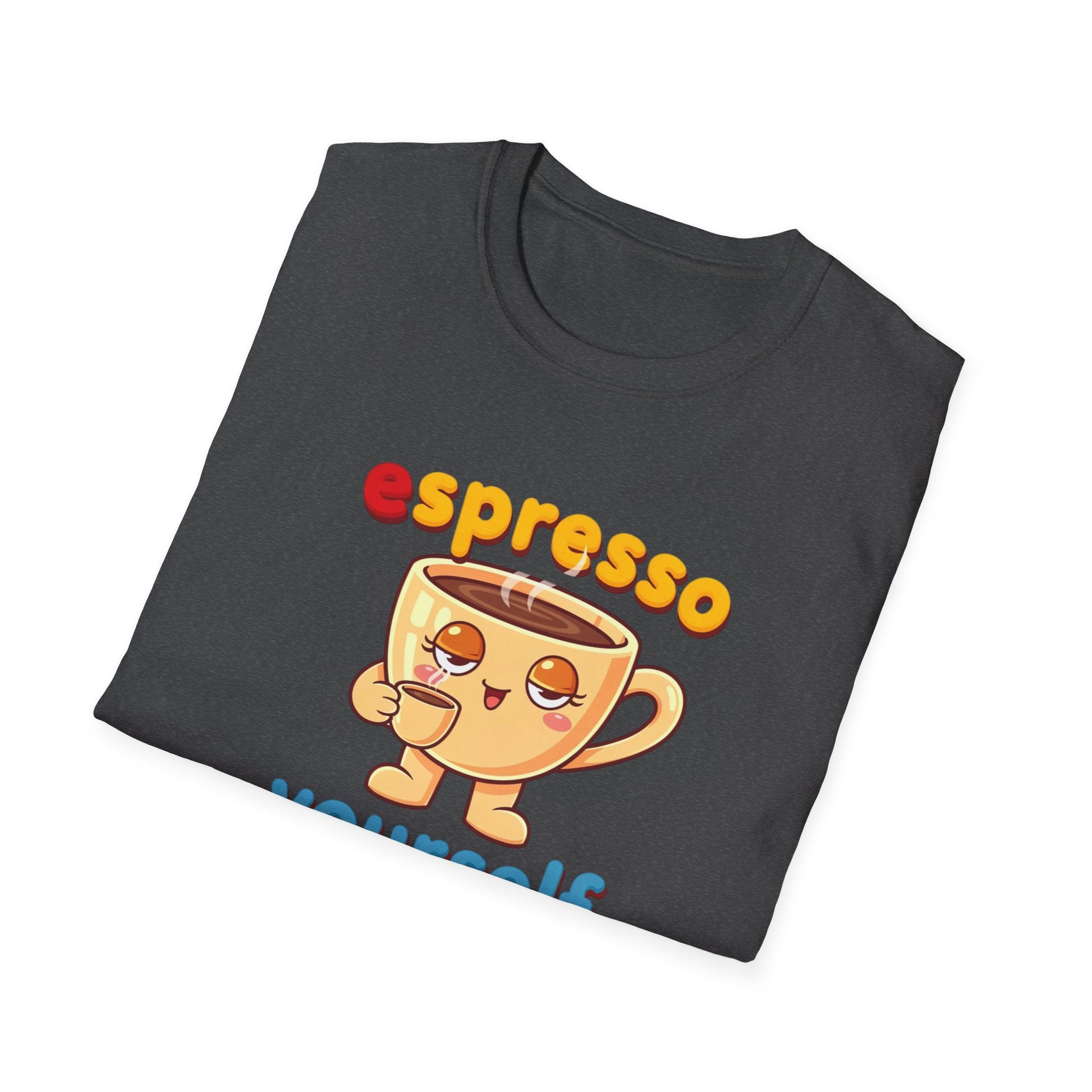 Espresso Yourself Funny Coffee T-Shirt, Cute Coffee Cup Graphic Tee, Barista Gift Shirt, Coffee Lover Pun Tee, Caffeine Lover Unisex Top