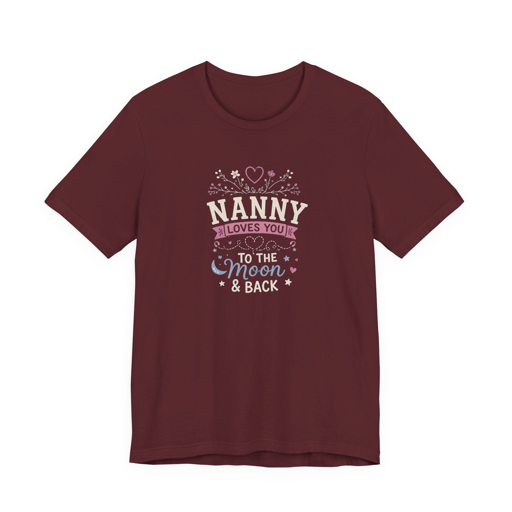 Nanny Loves You To The Moon And Back Shirt | Cute Nanny Gift T-Shirt | Baby Feet Family Love Tee | Grandma Style Graphic Tee