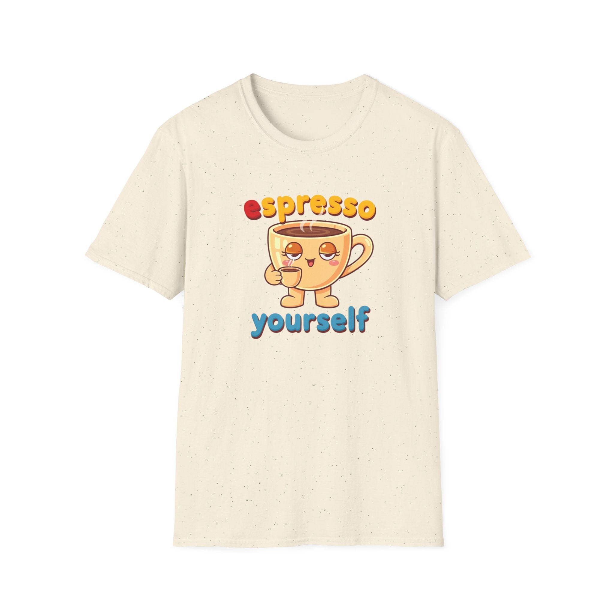 Espresso Yourself Funny Coffee T-Shirt, Cute Coffee Cup Graphic Tee, Barista Gift Shirt, Coffee Lover Pun Tee, Caffeine Lover Unisex Top