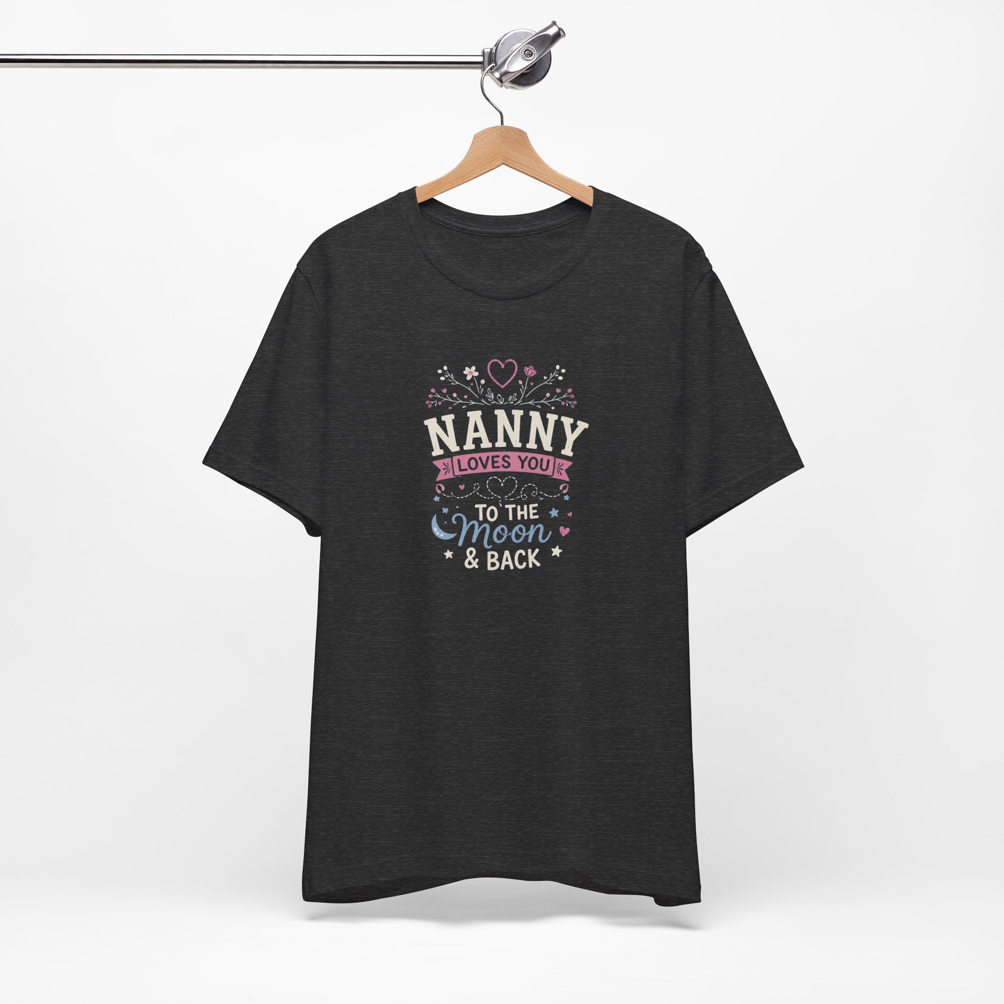 Nanny Loves You To The Moon And Back Shirt | Cute Nanny Gift T-Shirt | Baby Feet Family Love Tee | Grandma Style Graphic Tee