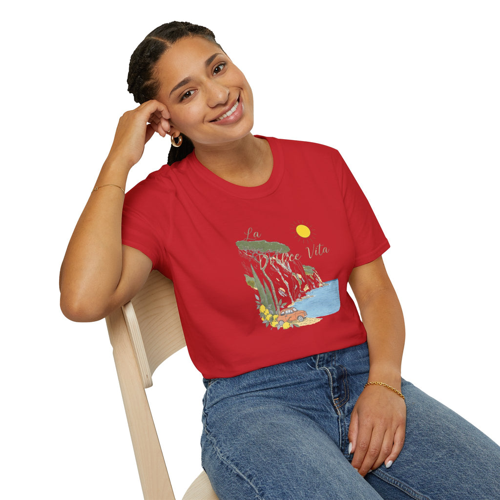 La Dolce Vita T-Shirt | Italian Summer Fiat 500 Lemon Coast Tee | Amalfi Coast Travel Shirt for Women Men | Mediterranean Vacation Gift