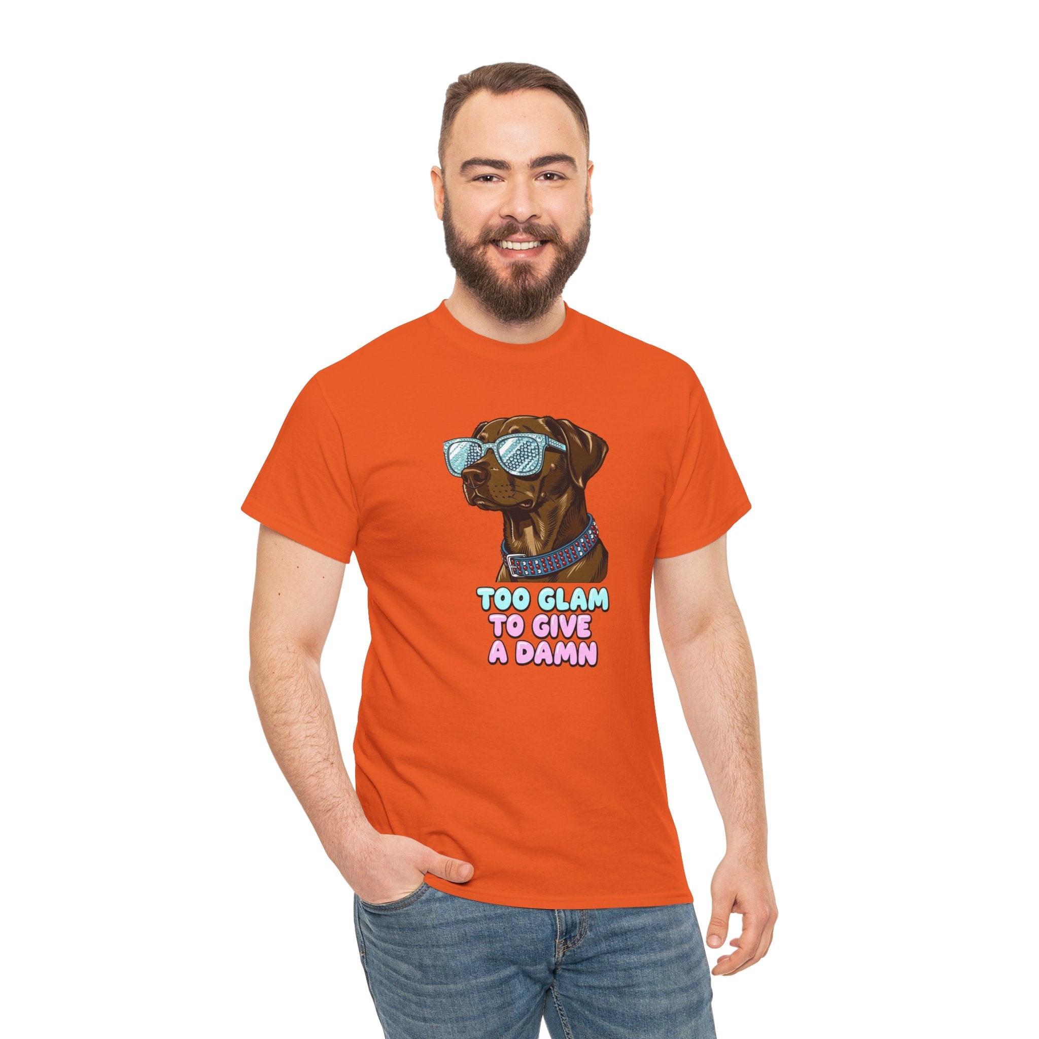 Too Glam to Give a Damn Funny Stylish Dog T-Shirt, Glam Dog Lover Graphic Tee, Cute Sassy Puppy Shirt, Trendy Pet Lover Gift, Unisex Casual