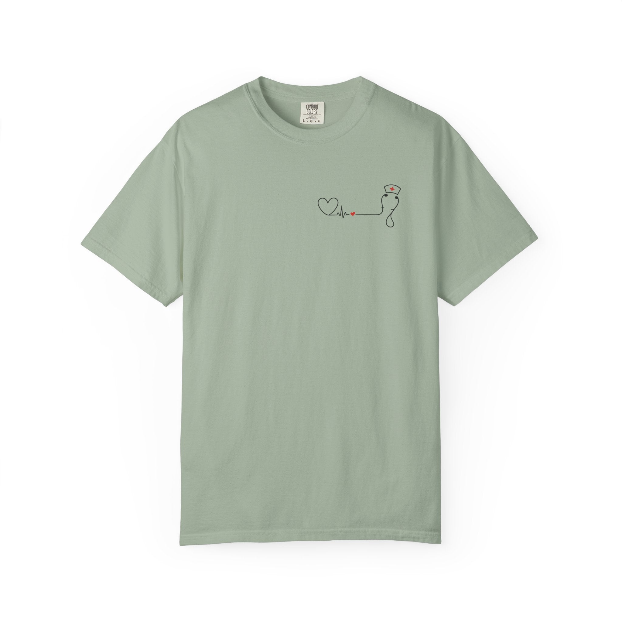 Minimalist Nurse Shirt | Heartbeat EKG Nurse Cap Tee | RN Gift | Nursing Student Gift | Healthcare Worker T-Shirt