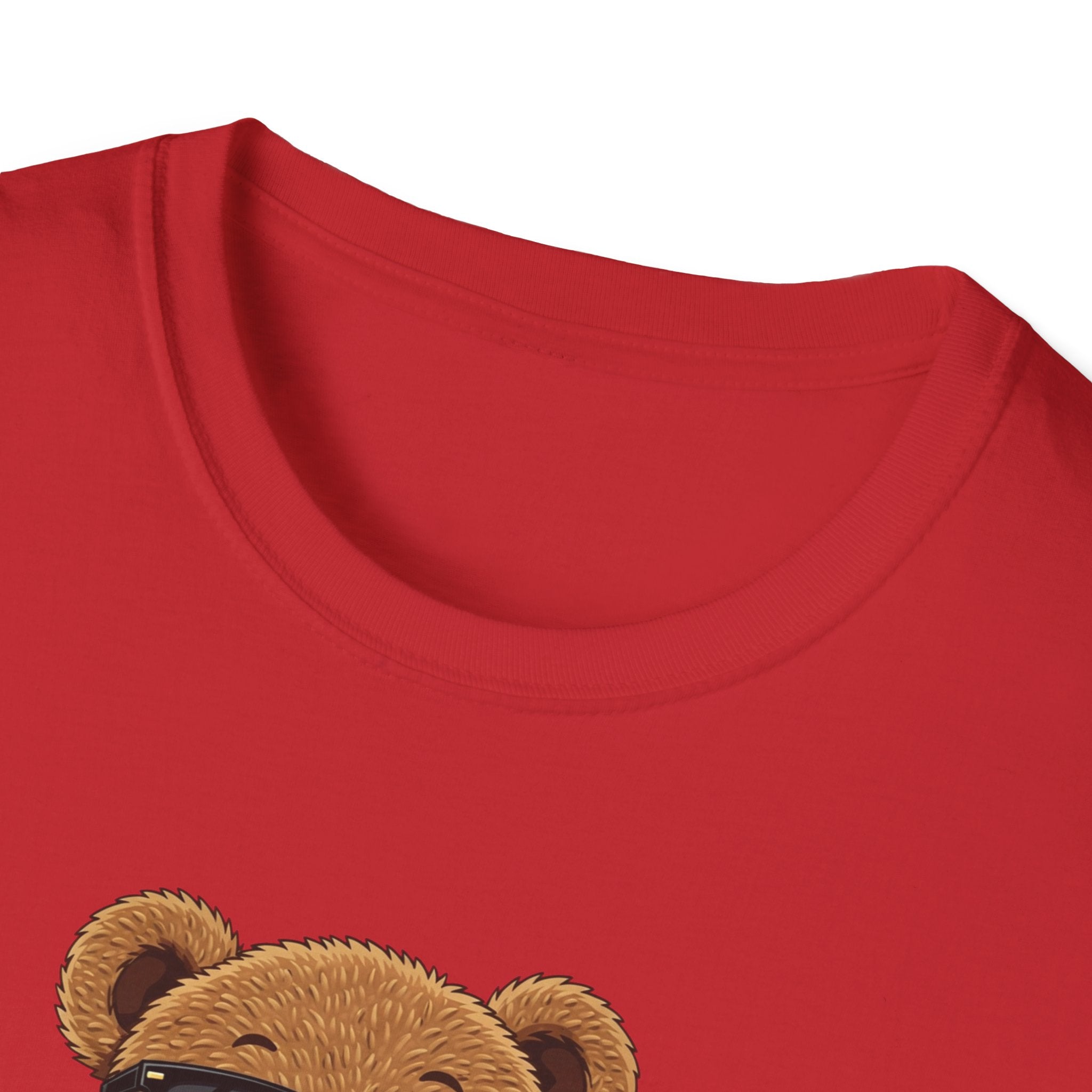 Cute Bear Graphic T-Shirt, Trendy Teddy Bear Shirt, Funny Bear With Boba Tee, Streetwear Animal Tee, Kawaii Bear Gift, Unisex Black Shirt