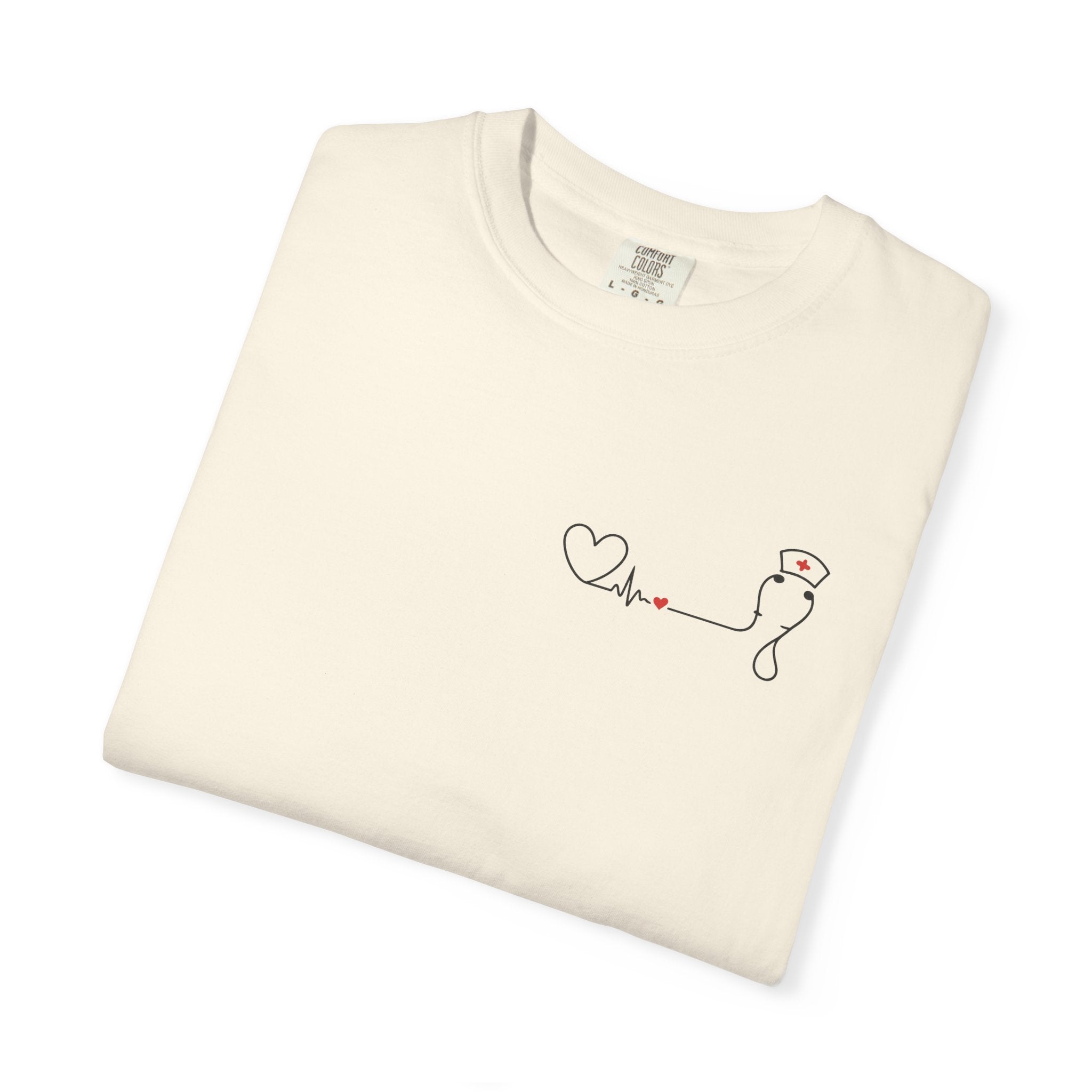 Minimalist Nurse Shirt | Heartbeat EKG Nurse Cap Tee | RN Gift | Nursing Student Gift | Healthcare Worker T-Shirt