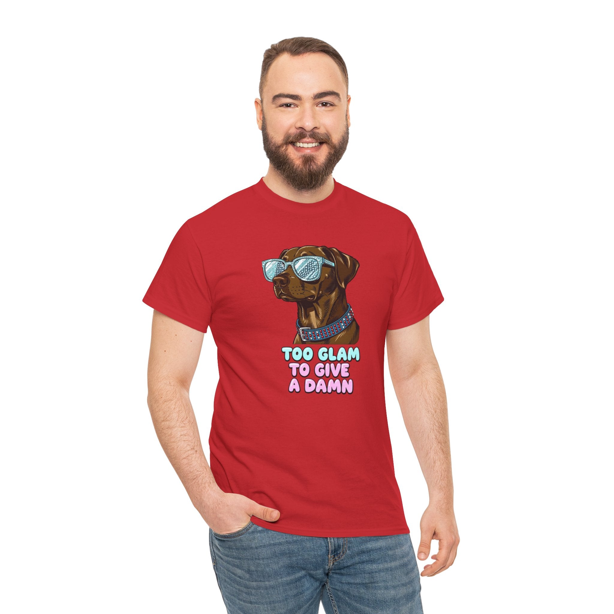 Too Glam to Give a Damn Funny Stylish Dog T-Shirt, Glam Dog Lover Graphic Tee, Cute Sassy Puppy Shirt, Trendy Pet Lover Gift, Unisex Casual
