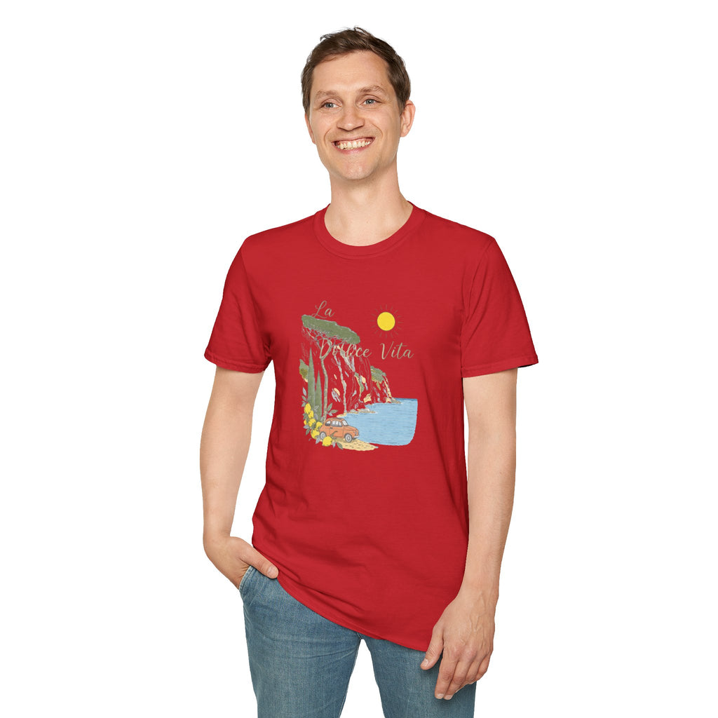 La Dolce Vita T-Shirt | Italian Summer Fiat 500 Lemon Coast Tee | Amalfi Coast Travel Shirt for Women Men | Mediterranean Vacation Gift