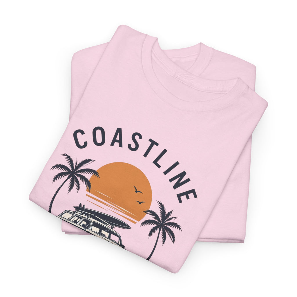 Coastline Endless Summer T-Shirt, Beach Vacation Graphic Tee, Retro Surf Van Shirt, Coastal Sunset Summer Top, Unisex Beach Lover Gift