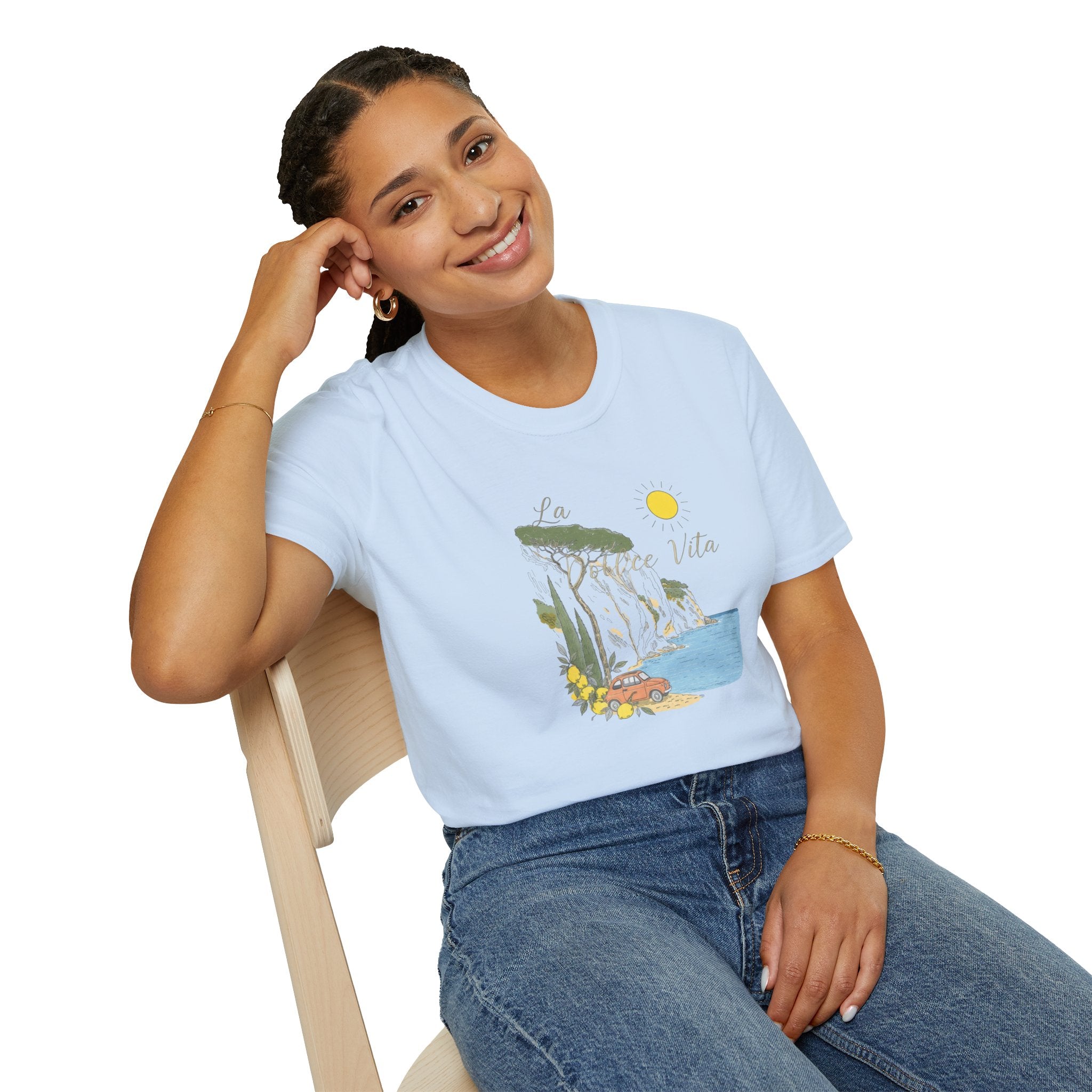 La Dolce Vita T-Shirt | Italian Summer Fiat 500 Lemon Coast Tee | Amalfi Coast Travel Shirt for Women Men | Mediterranean Vacation Gift