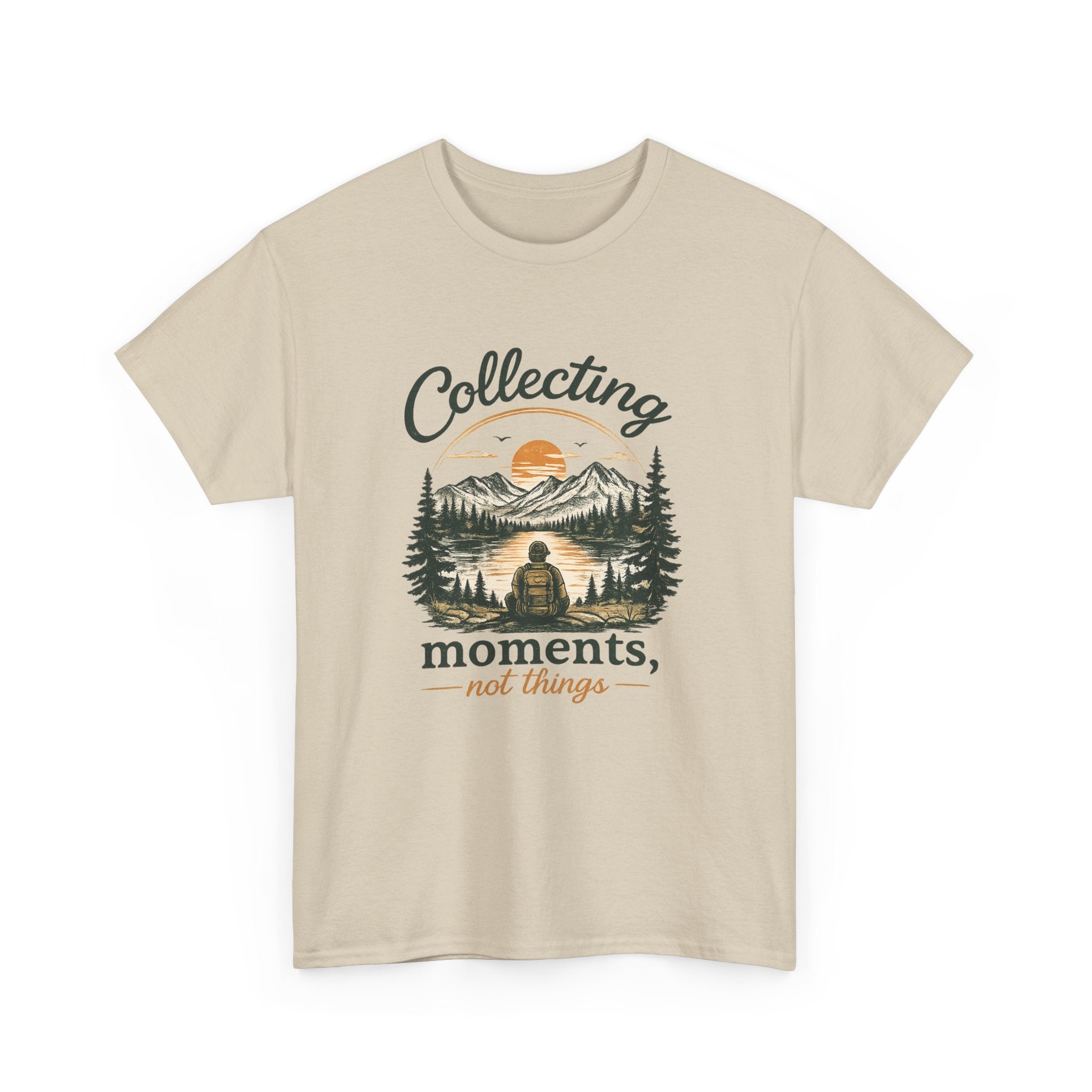 Collecting Moments Not Things Shirt, Nature Lover Gift, Hiking T-Shirt, Adventure Tee, Mountain Sunset Shirt, Outdoorsy Gift for Him Her