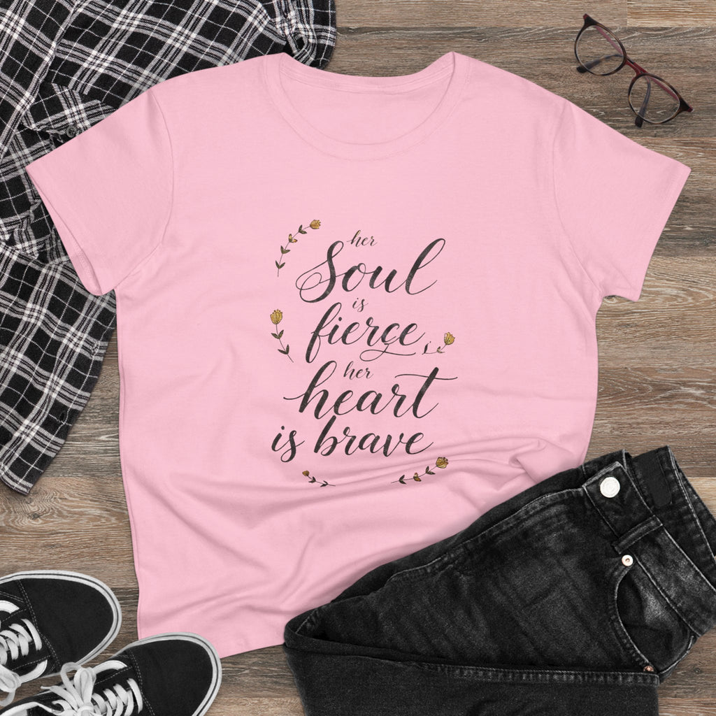 Her Soul is Fierce Her Heart is Brave T-Shirt | Mother's Day Gift | Inspirational Women's Tee