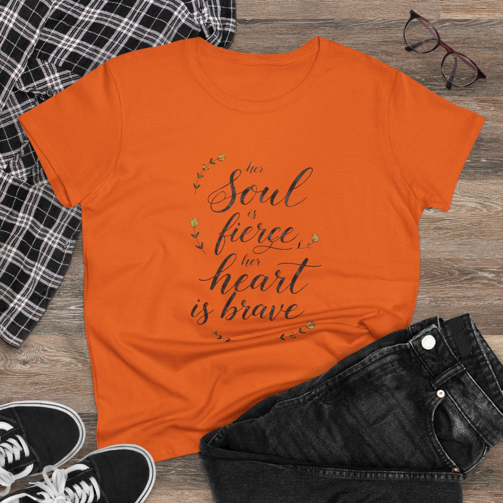Her Soul is Fierce Her Heart is Brave T-Shirt | Mother's Day Gift | Inspirational Women's Tee