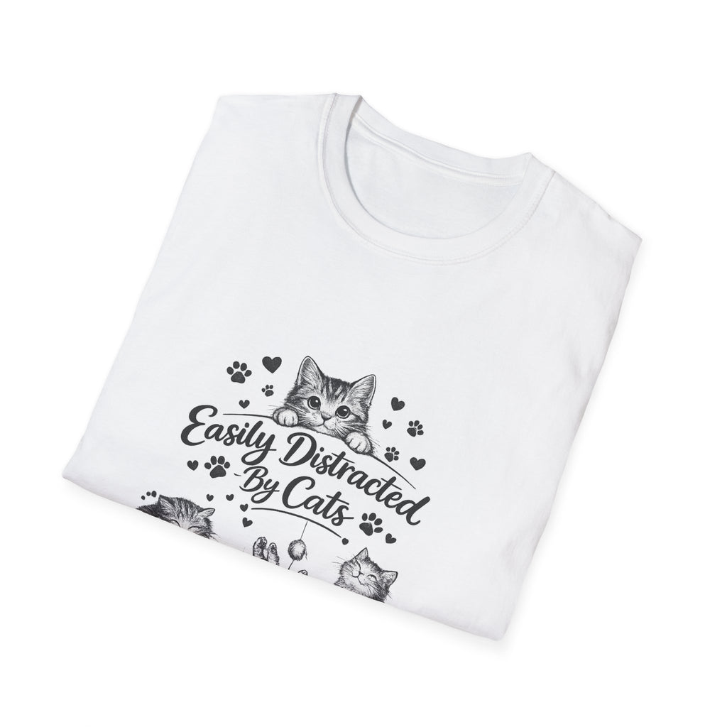 Easily Distracted By Cats SVG PNG, Cute Cat Lover Shirt Design, Funny Kitten Digital Download, Cat Mom Sublimation, Hand Drawn Kitty Clipart
