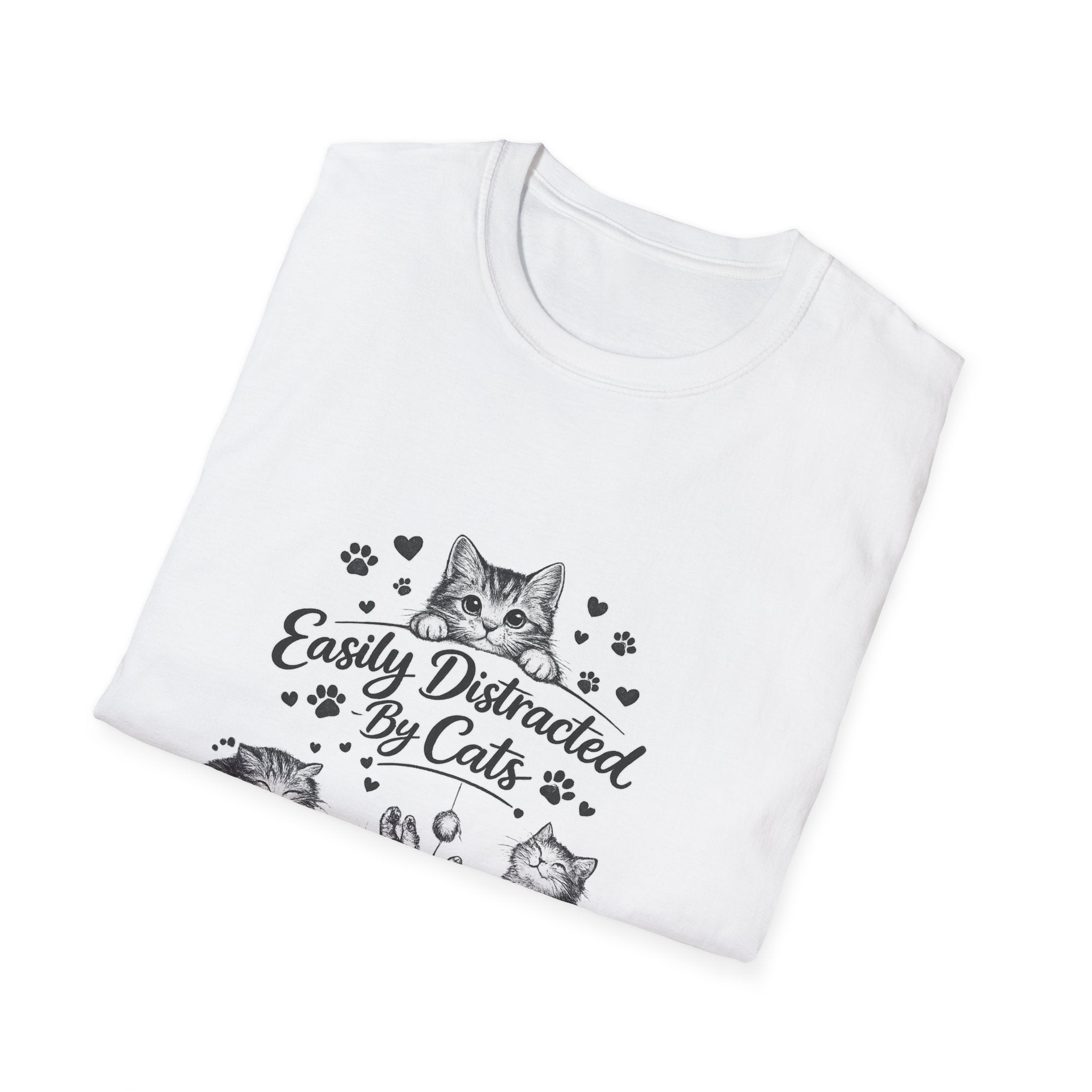 Easily Distracted By Cats SVG PNG, Cute Cat Lover Shirt Design, Funny Kitten Digital Download, Cat Mom Sublimation, Hand Drawn Kitty Clipart