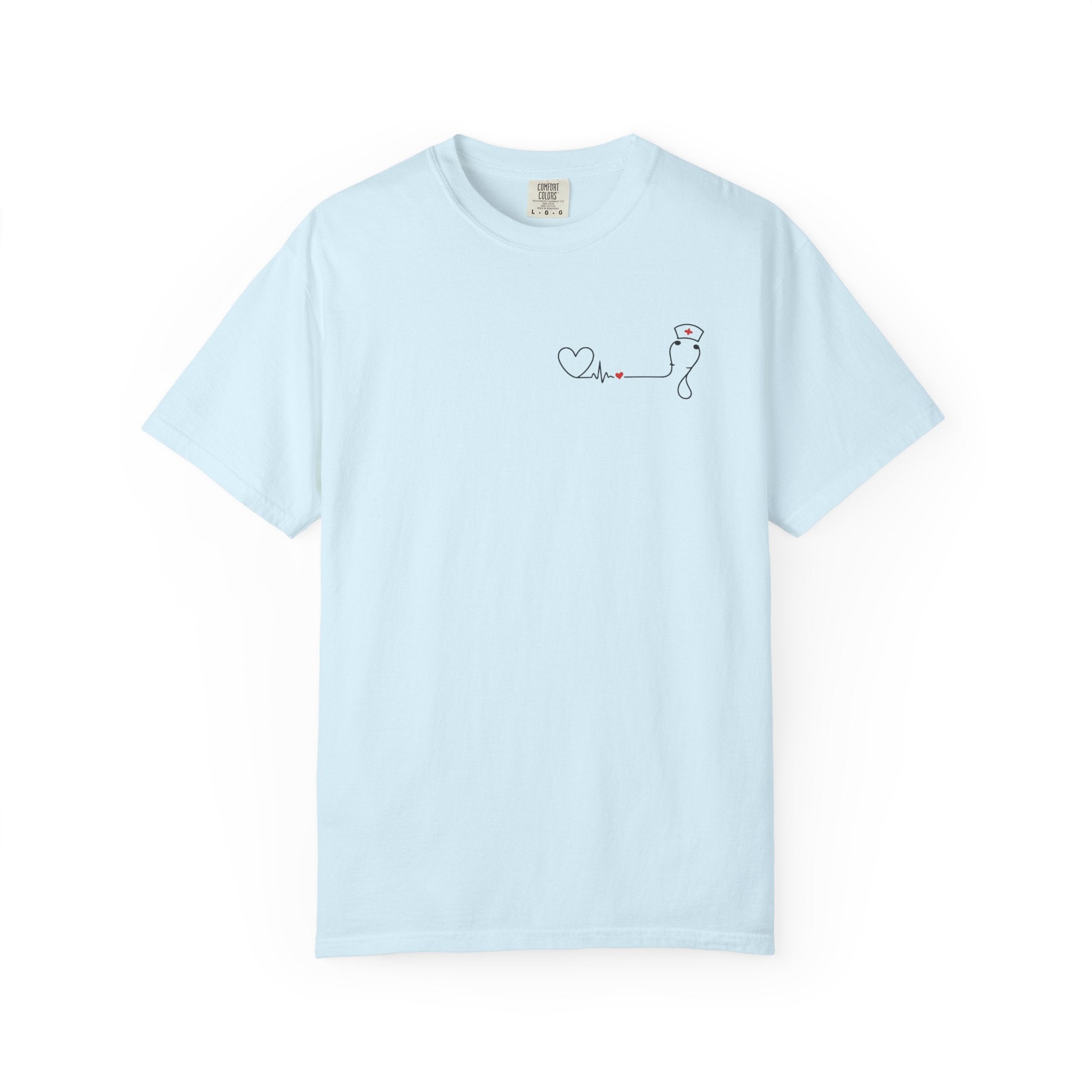 Minimalist Nurse Shirt | Heartbeat EKG Nurse Cap Tee | RN Gift | Nursing Student Gift | Healthcare Worker T-Shirt