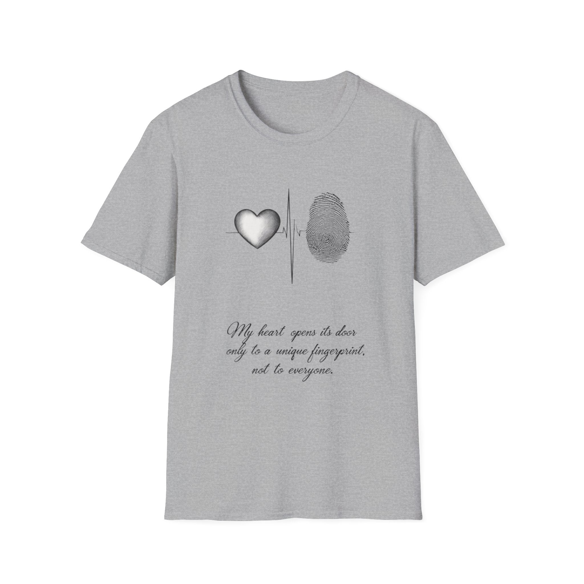 Fingerprint Heart Shirt | Unique Love Quote Tee | Soulmate Graphic T-Shirt | Minimalist Aesthetic Gift
