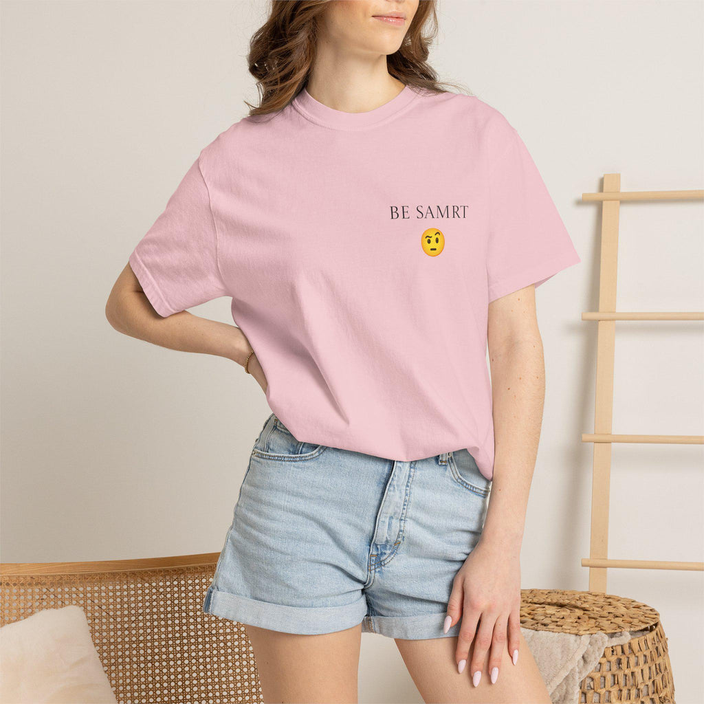 Comfort Colors Garment Dyed T-Shirt, "BE SMRT" Graphic Tee, Unisex Cotton