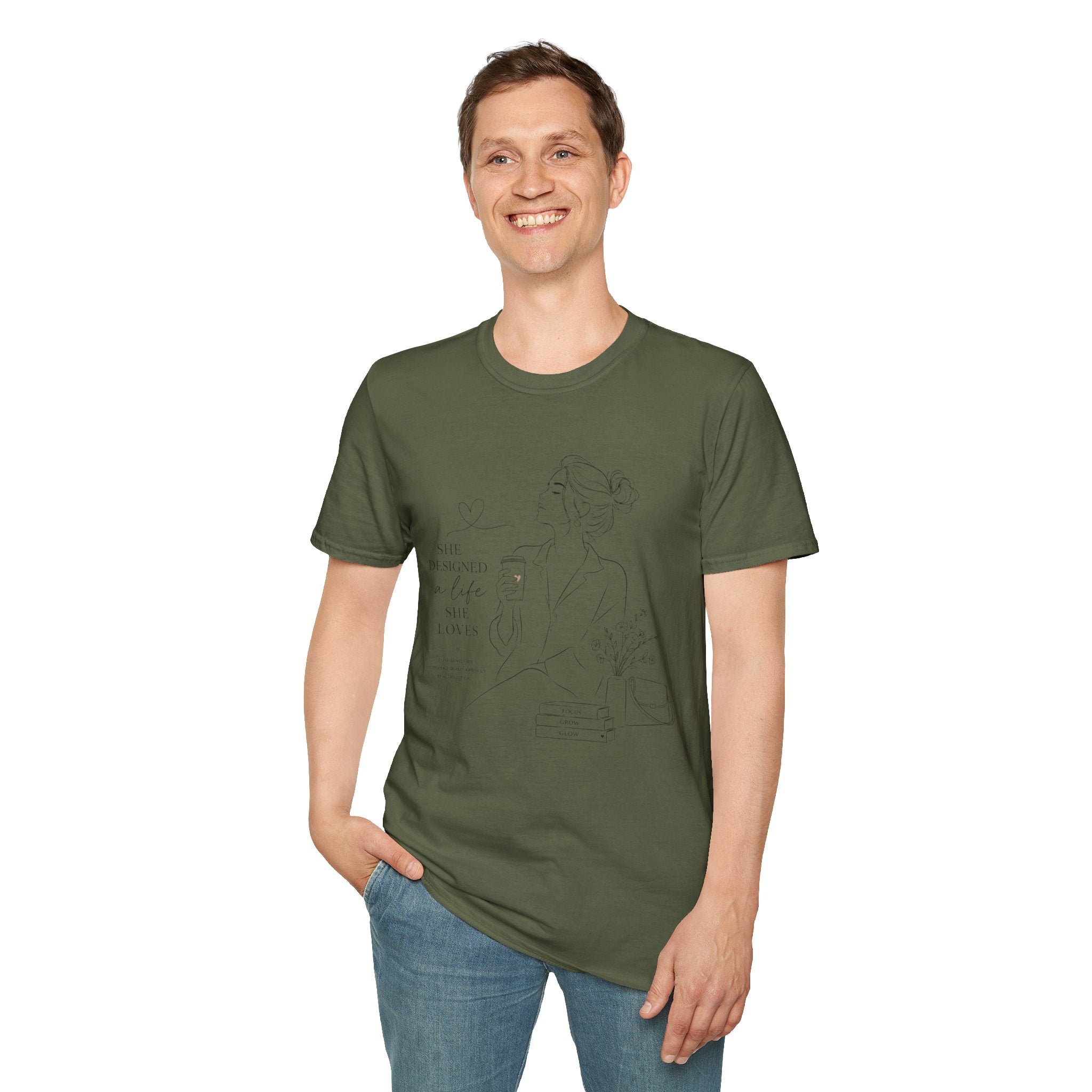 Minimal Line Art Floral T-Shirt — Delicate Botanical Tee