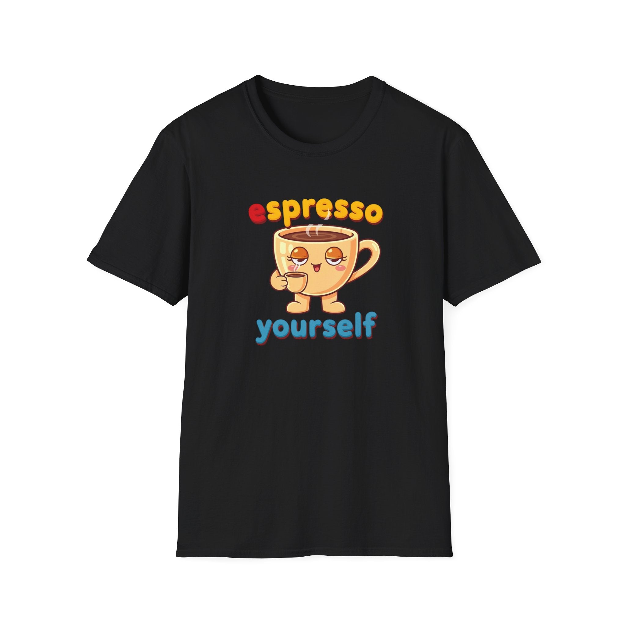 Espresso Yourself Funny Coffee T-Shirt, Cute Coffee Cup Graphic Tee, Barista Gift Shirt, Coffee Lover Pun Tee, Caffeine Lover Unisex Top
