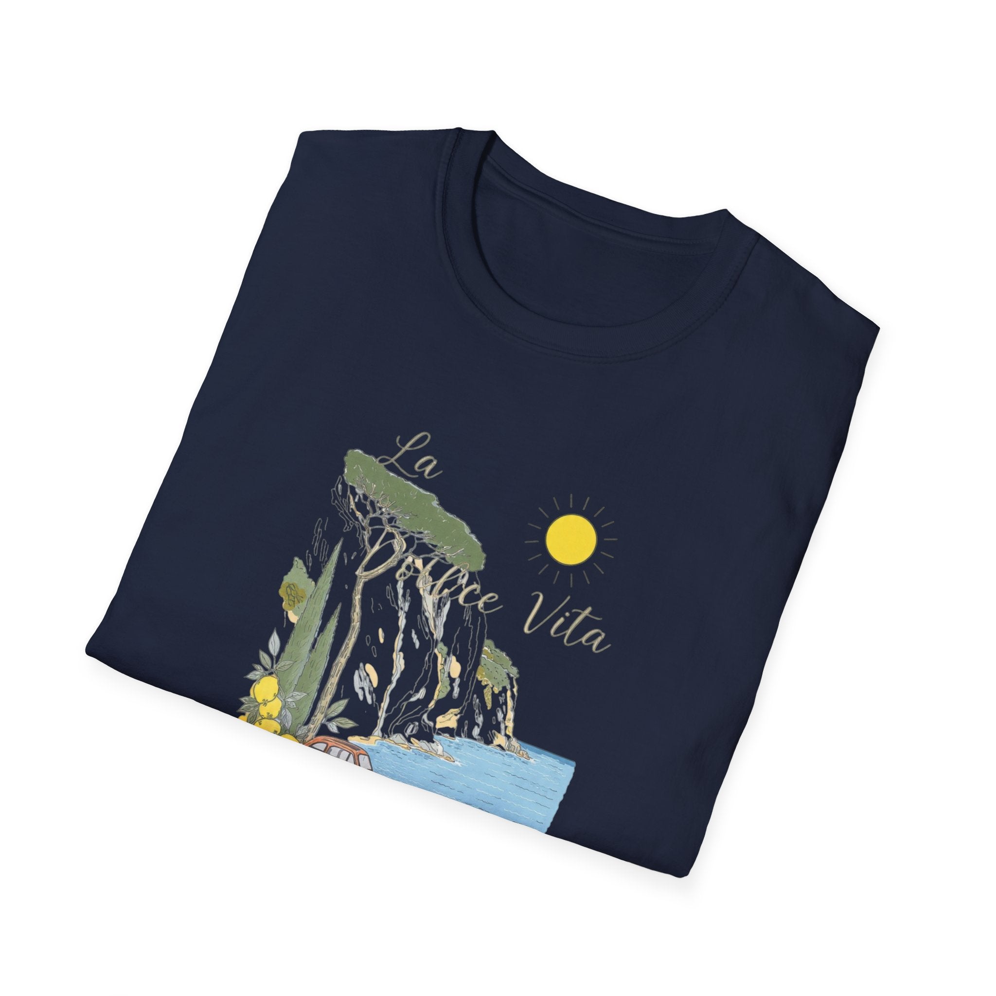 La Dolce Vita T-Shirt | Italian Summer Fiat 500 Lemon Coast Tee | Amalfi Coast Travel Shirt for Women Men | Mediterranean Vacation Gift