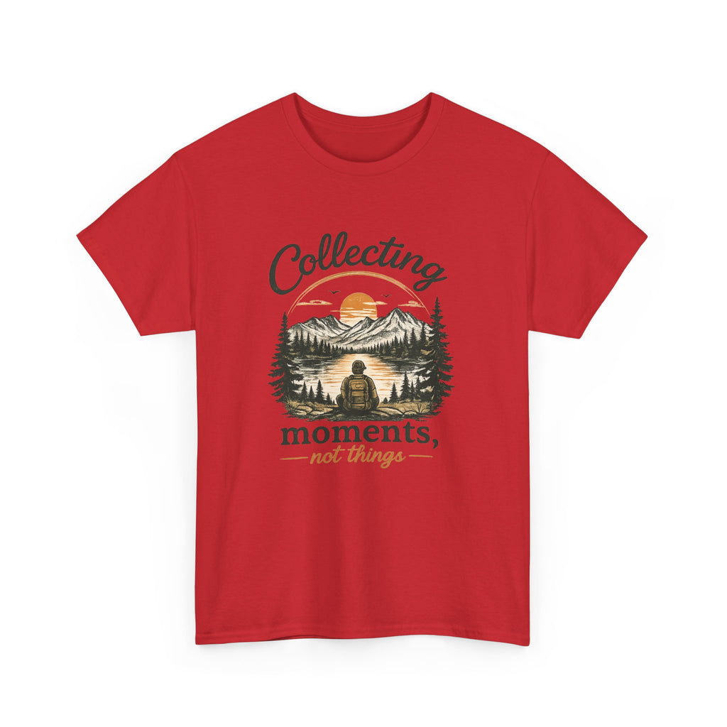 Collecting Moments Not Things Shirt, Nature Lover Gift, Hiking T-Shirt, Adventure Tee, Mountain Sunset Shirt, Outdoorsy Gift for Him Her