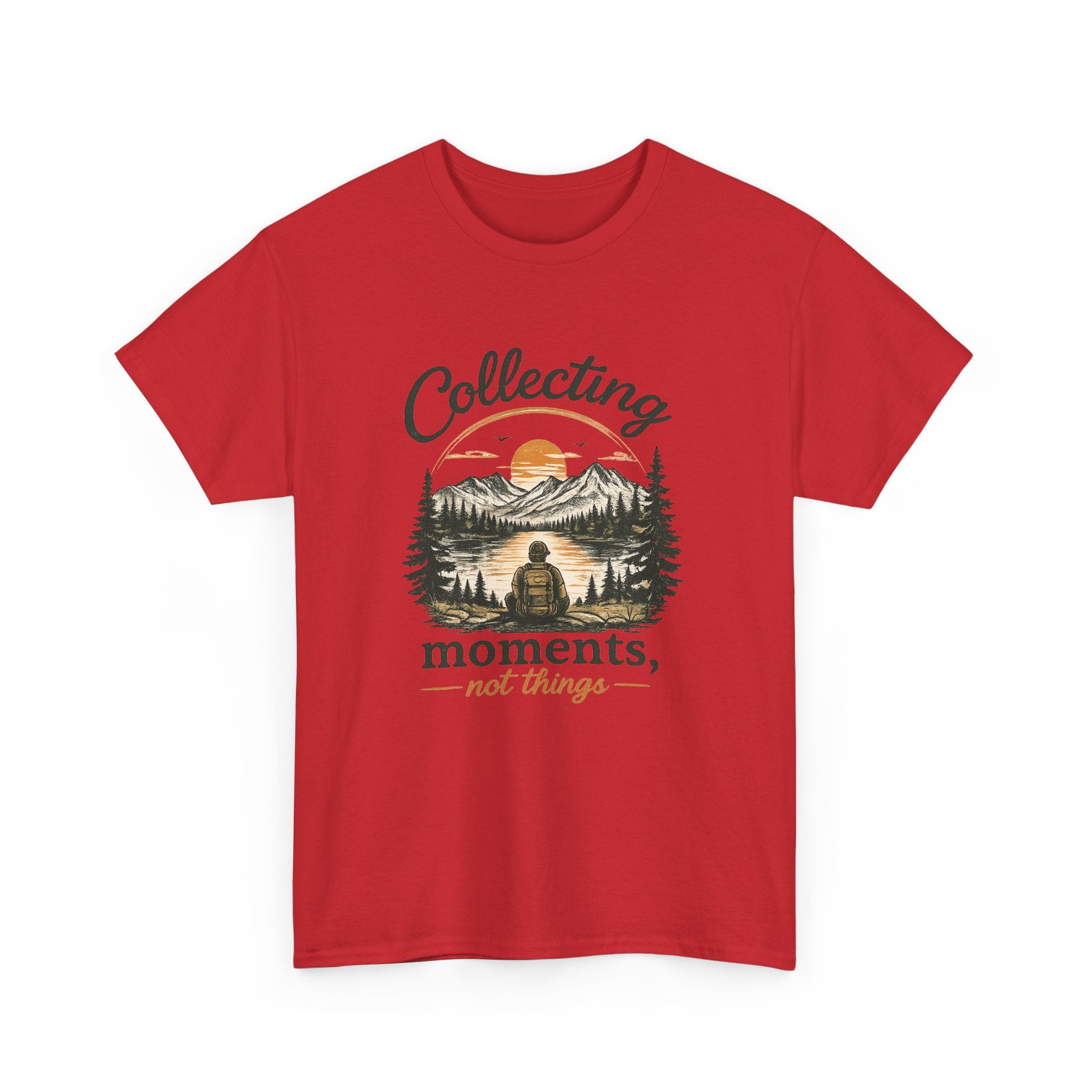 Collecting Moments Not Things Shirt, Nature Lover Gift, Hiking T-Shirt, Adventure Tee, Mountain Sunset Shirt, Outdoorsy Gift for Him Her