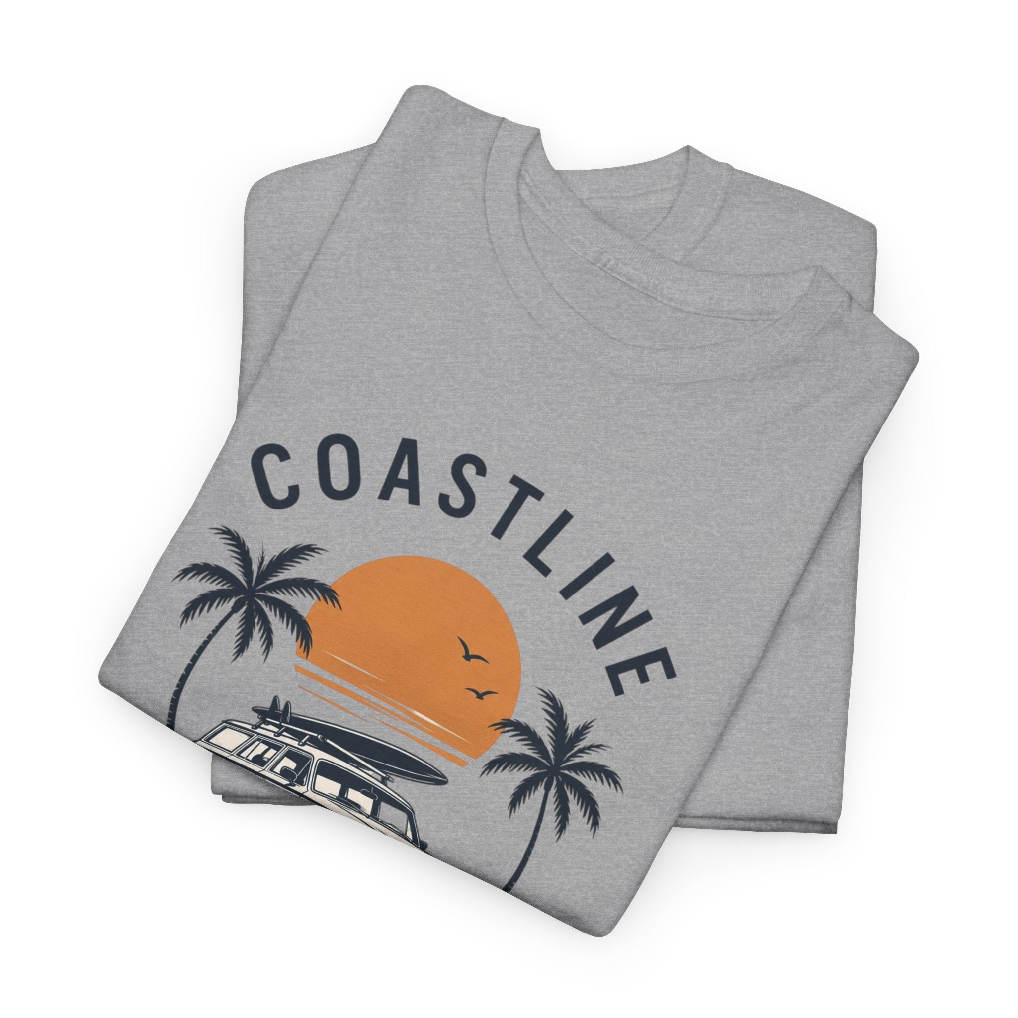 Coastline Endless Summer T-Shirt, Beach Vacation Graphic Tee, Retro Surf Van Shirt, Coastal Sunset Summer Top, Unisex Beach Lover Gift