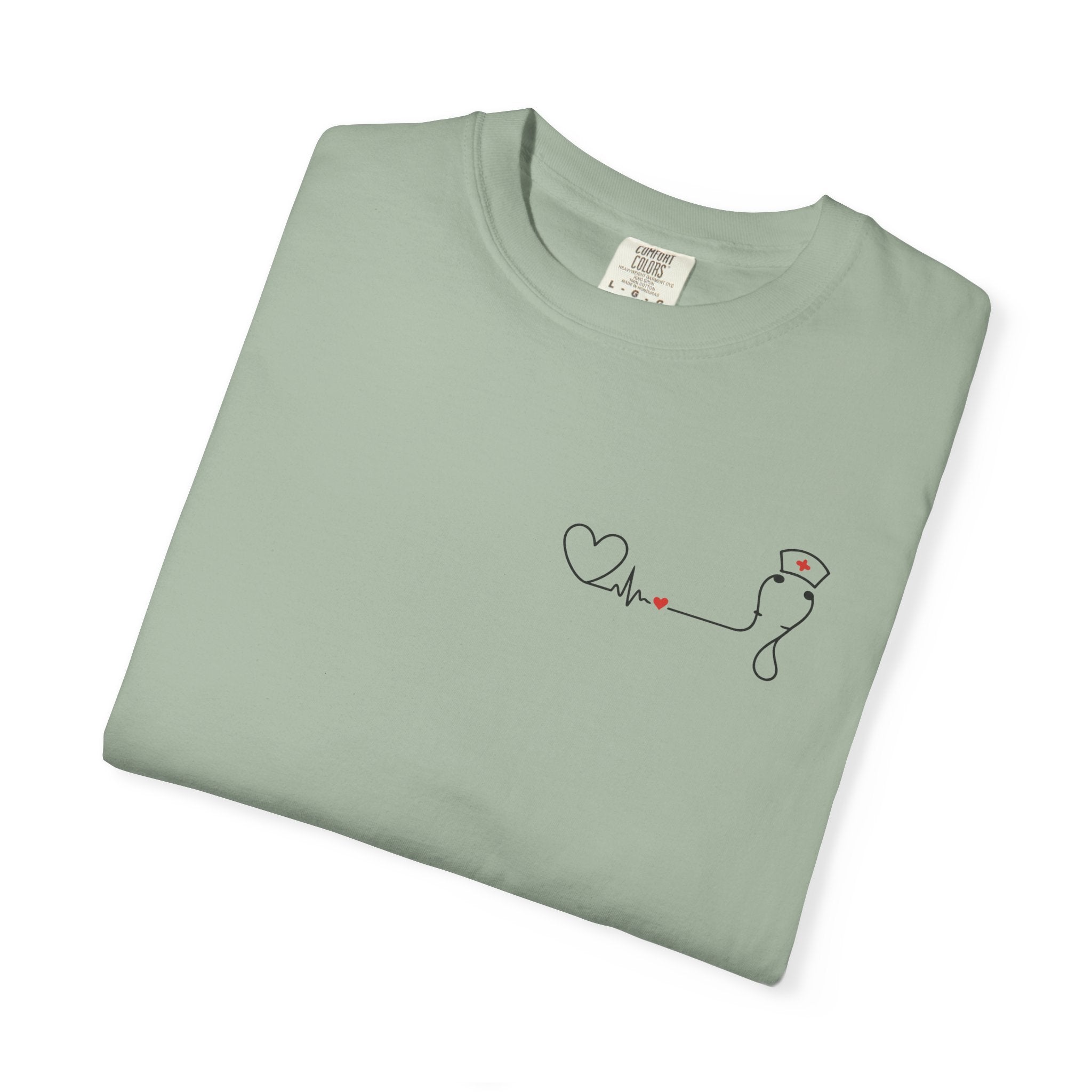 Minimalist Nurse Shirt | Heartbeat EKG Nurse Cap Tee | RN Gift | Nursing Student Gift | Healthcare Worker T-Shirt