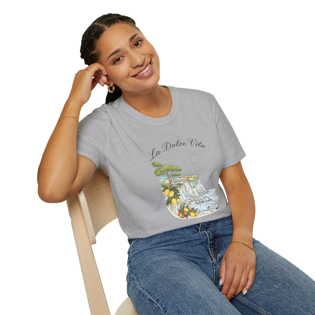 La Dolce Vita T-Shirt | Italian Summer Fiat 500 Lemon Coast Tee | Amalfi Positano Village Shirt | Mediterranean Travel Gift