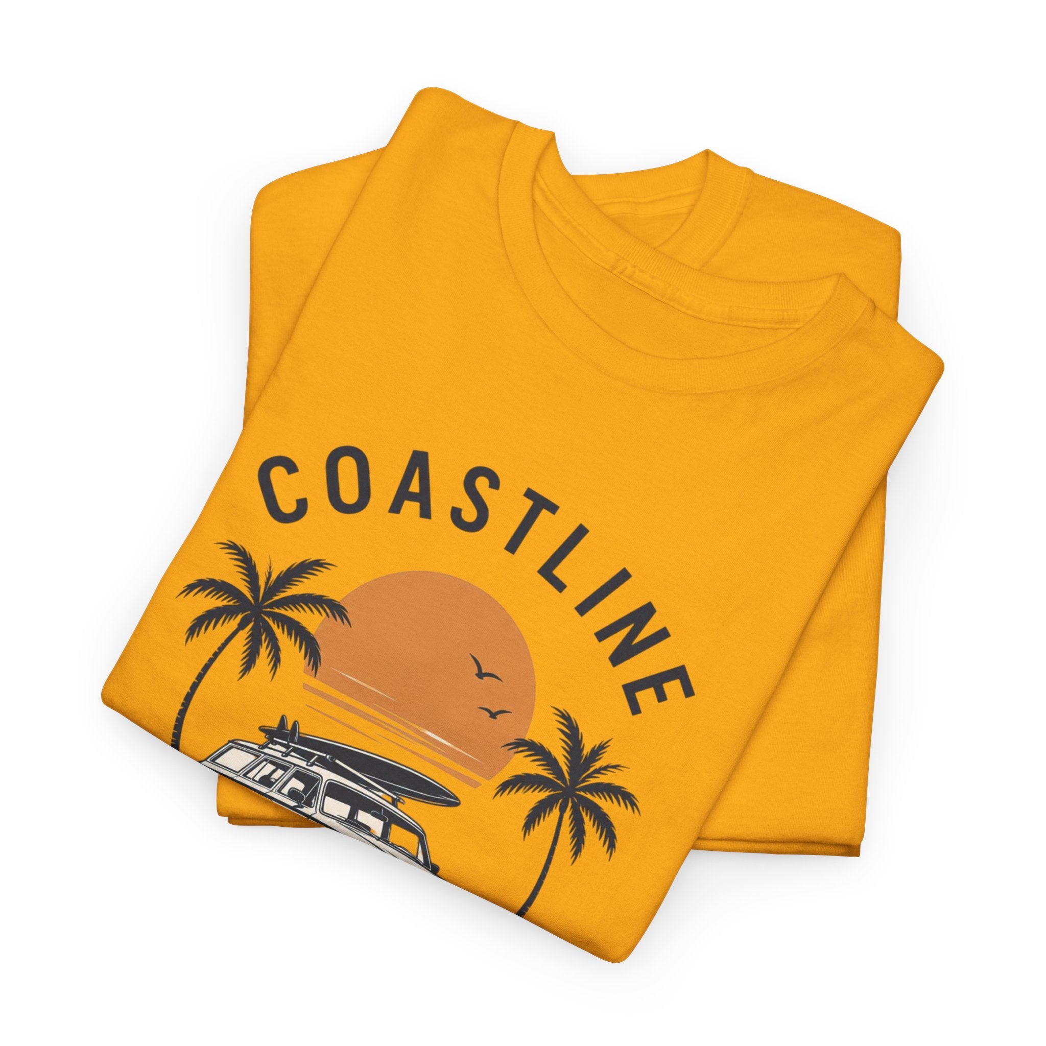 Coastline Endless Summer T-Shirt, Beach Vacation Graphic Tee, Retro Surf Van Shirt, Coastal Sunset Summer Top, Unisex Beach Lover Gift