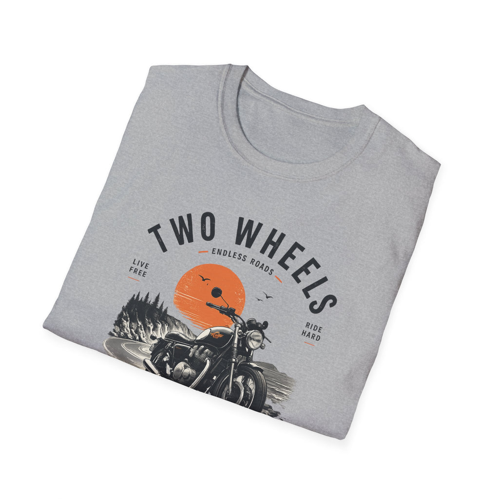 Two Wheels One Soul T-Shirt, Ride to Live Motorcycle Shirt, Biker Graphic Tee, Vintage Moto Rider Gift, Unisex Motorcycle Lover Top
