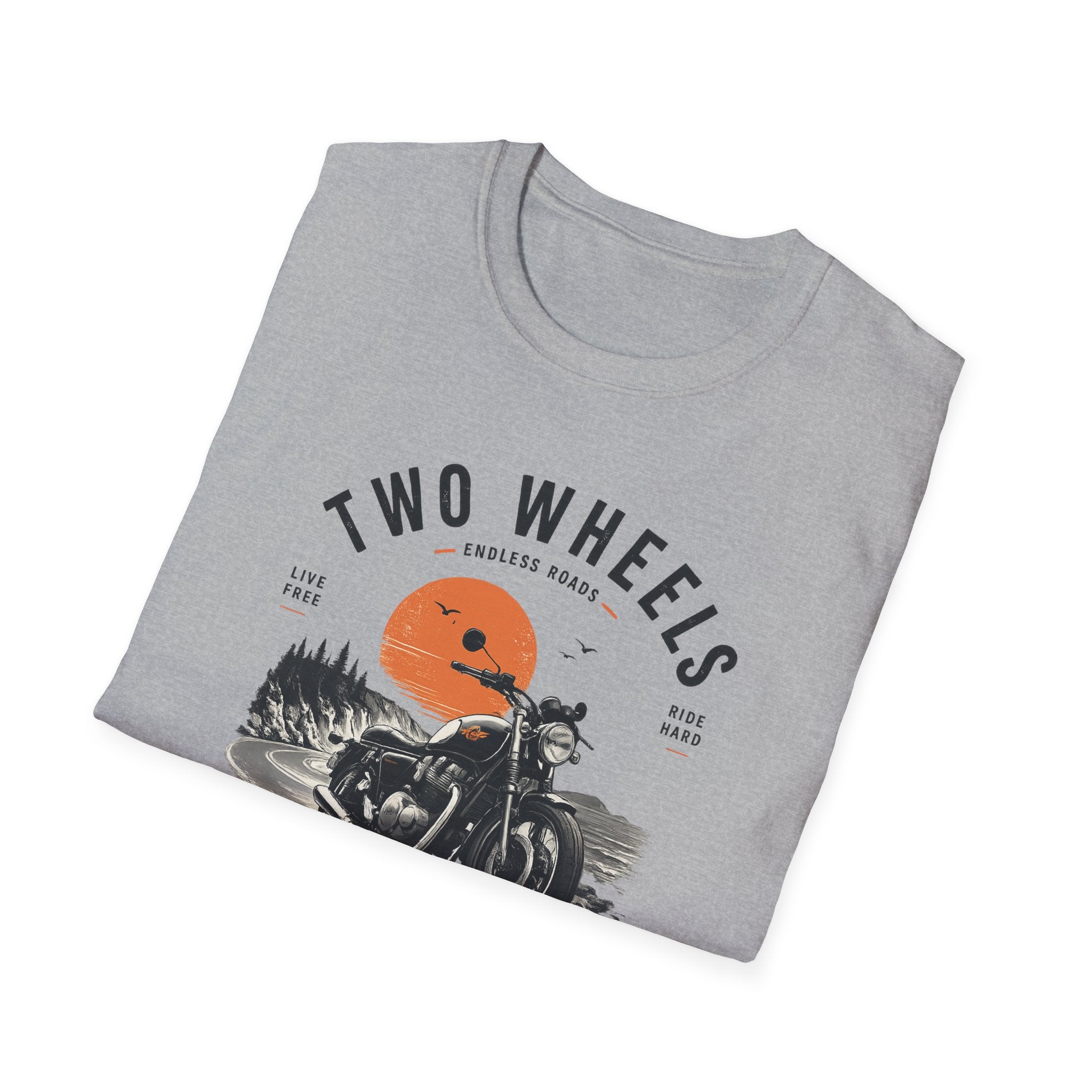 Two Wheels One Soul T-Shirt, Ride to Live Motorcycle Shirt, Biker Graphic Tee, Vintage Moto Rider Gift, Unisex Motorcycle Lover Top
