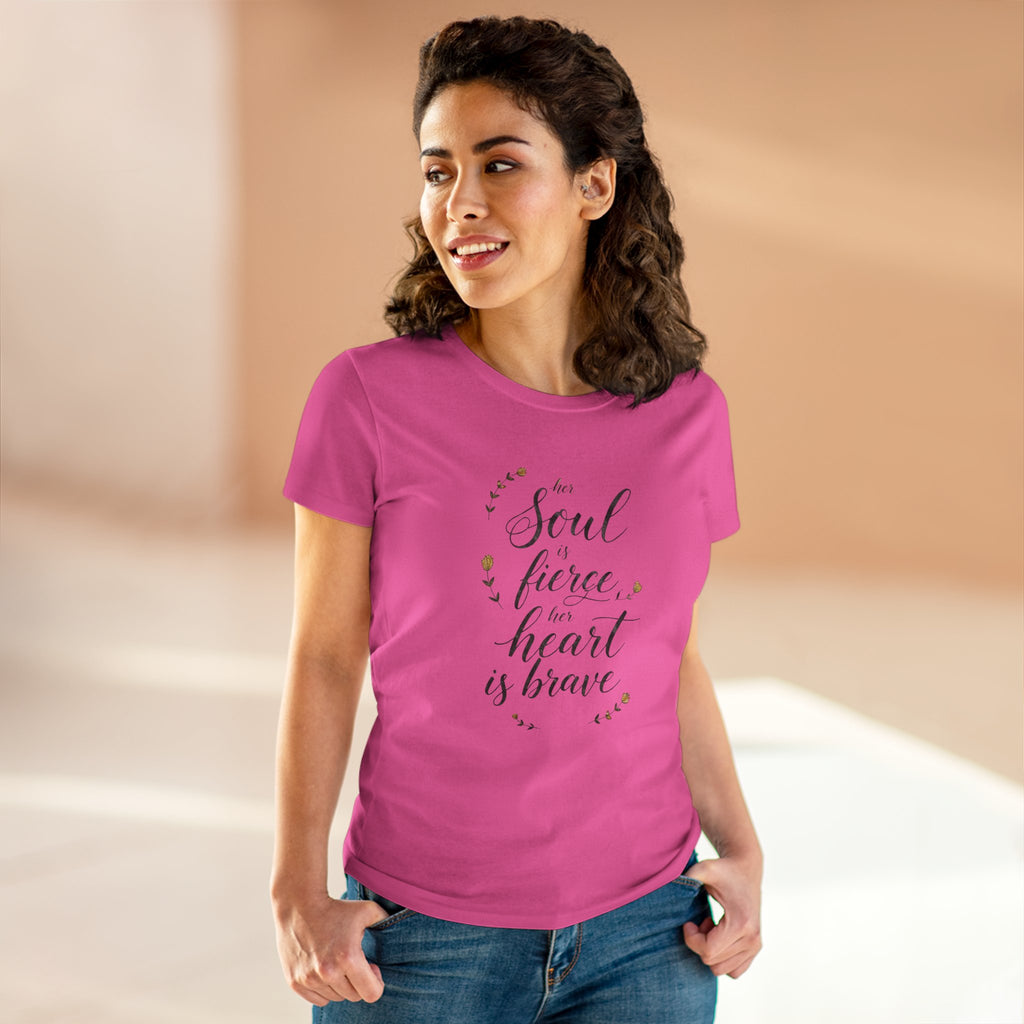 Her Soul is Fierce Her Heart is Brave T-Shirt | Mother's Day Gift | Inspirational Women's Tee