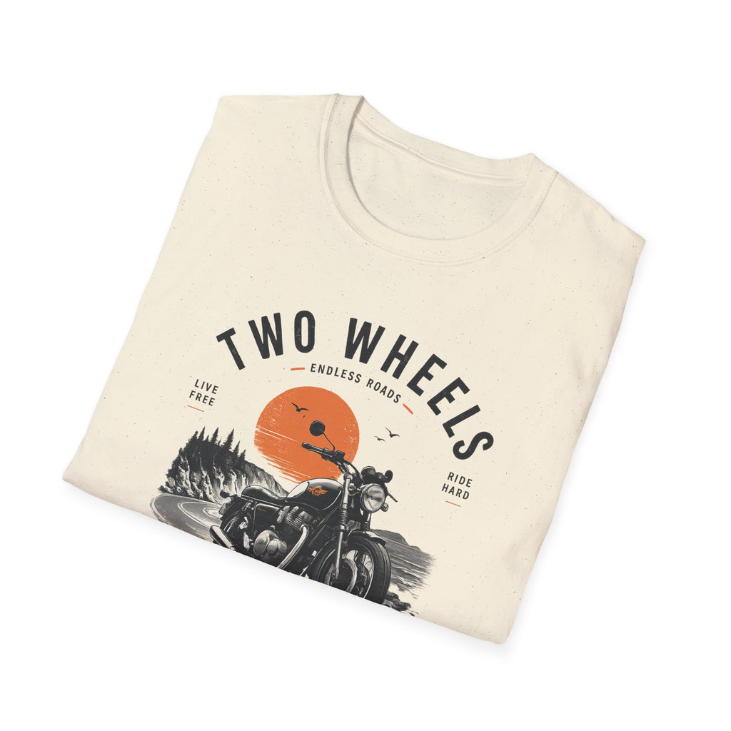 Two Wheels One Soul T-Shirt, Ride to Live Motorcycle Shirt, Biker Graphic Tee, Vintage Moto Rider Gift, Unisex Motorcycle Lover Top