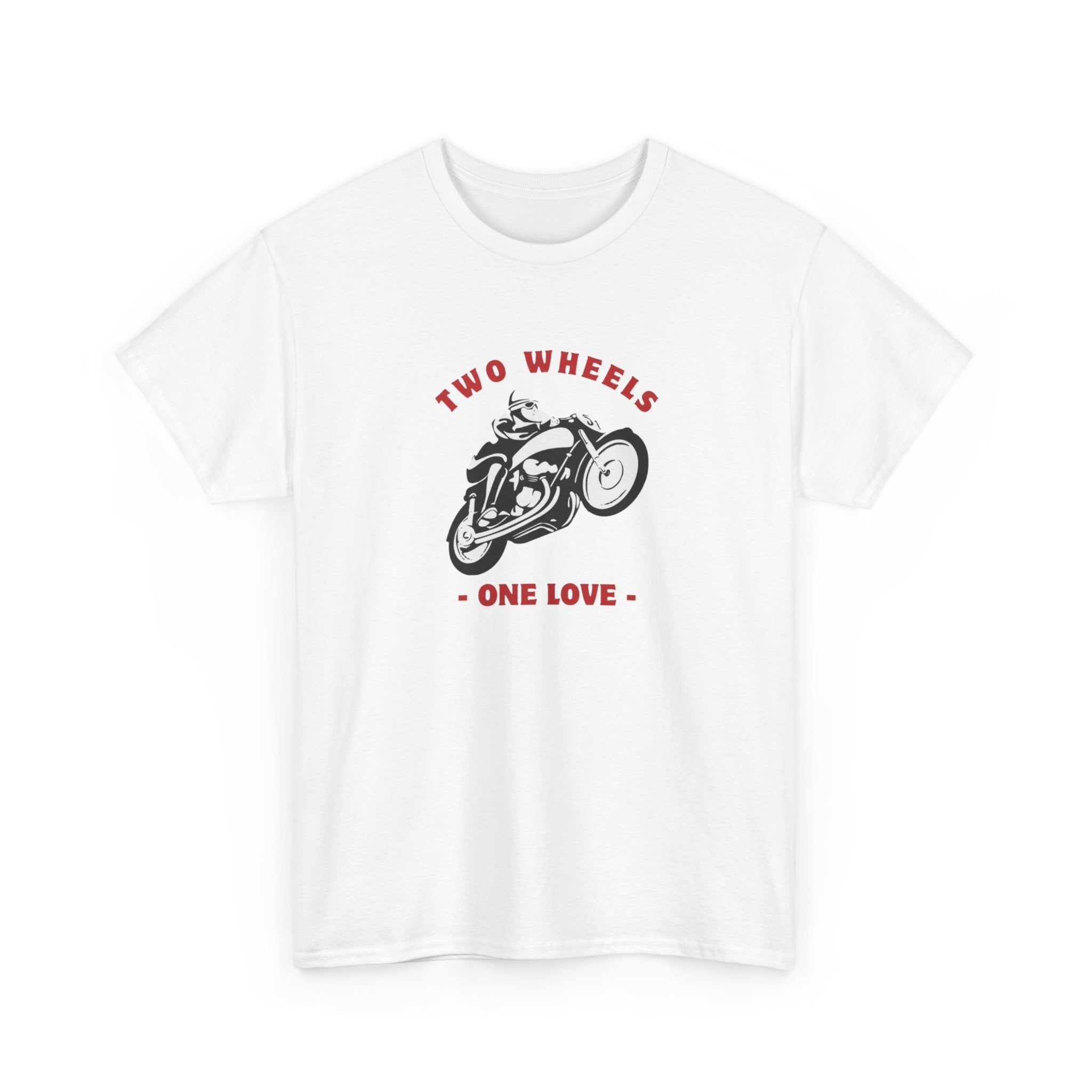 Two Wheels One Love T-Shirt, Motorcycle Graphic Tee, Biker Shirt, Vintage Rider Tee, Gift for Motorcycle Lovers, Unisex Cotton Tee
