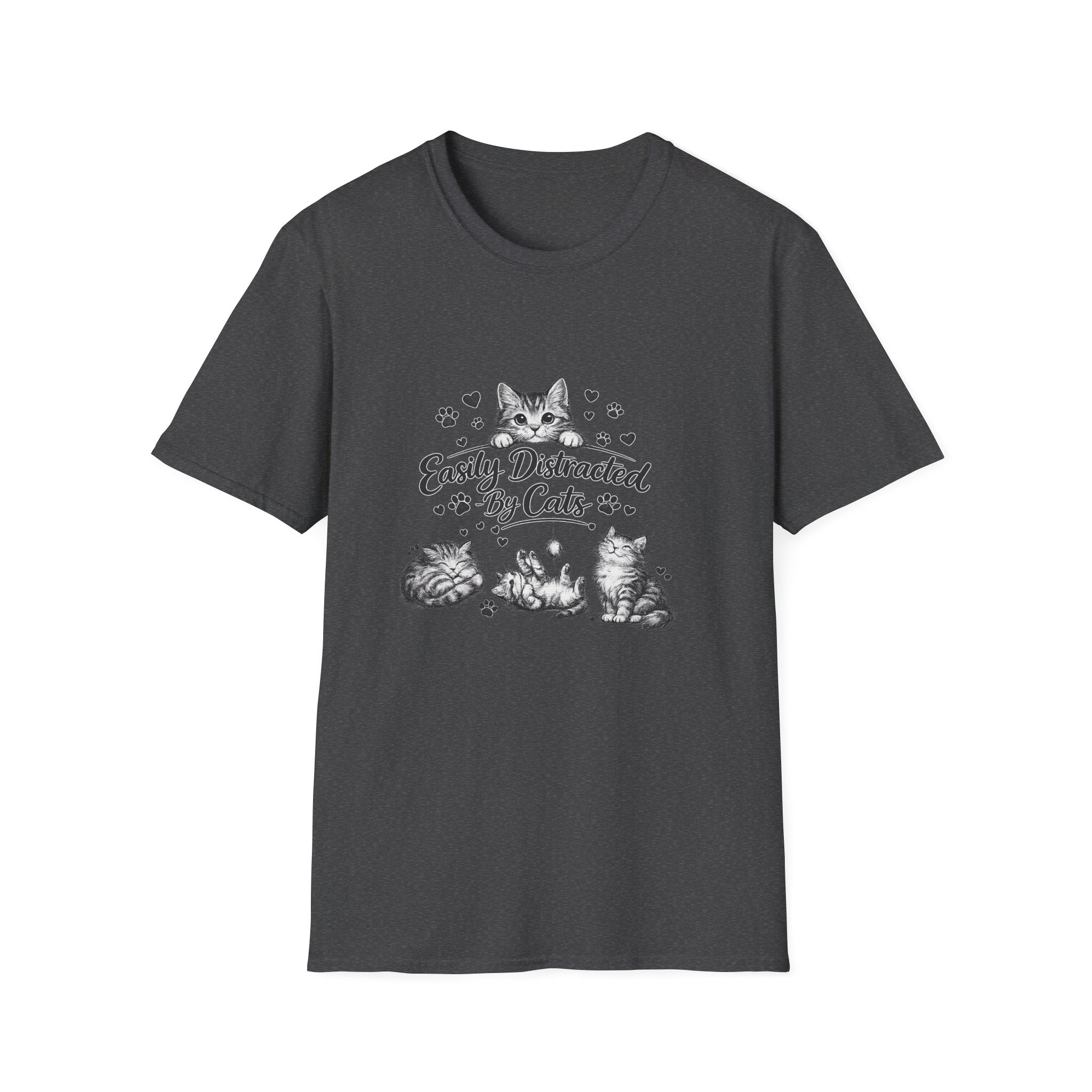 Easily Distracted By Cats SVG PNG, Cute Cat Lover Shirt Design, Funny Kitten Digital Download, Cat Mom Sublimation, Hand Drawn Kitty Clipart