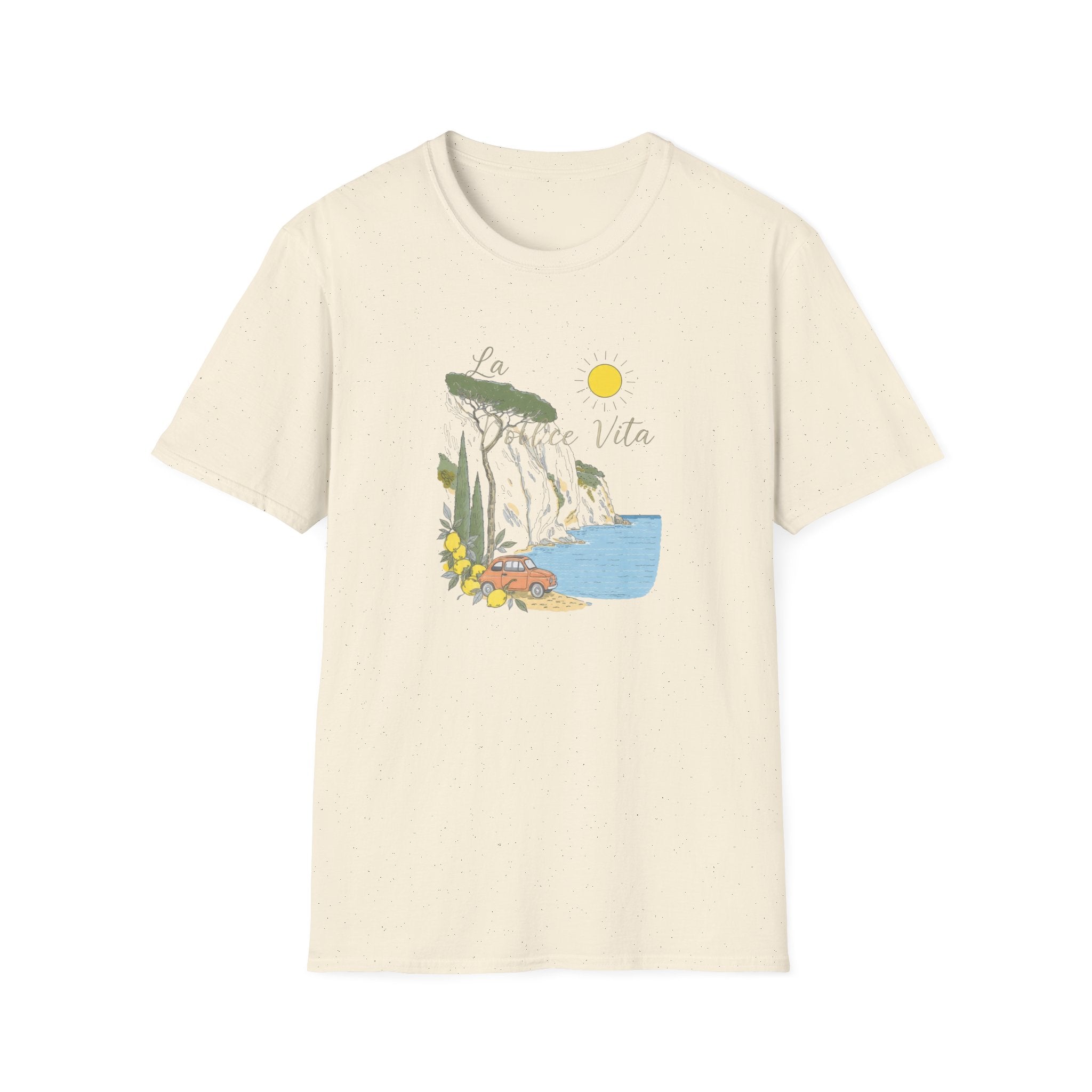 La Dolce Vita T-Shirt | Italian Summer Fiat 500 Lemon Coast Tee | Amalfi Coast Travel Shirt for Women Men | Mediterranean Vacation Gift