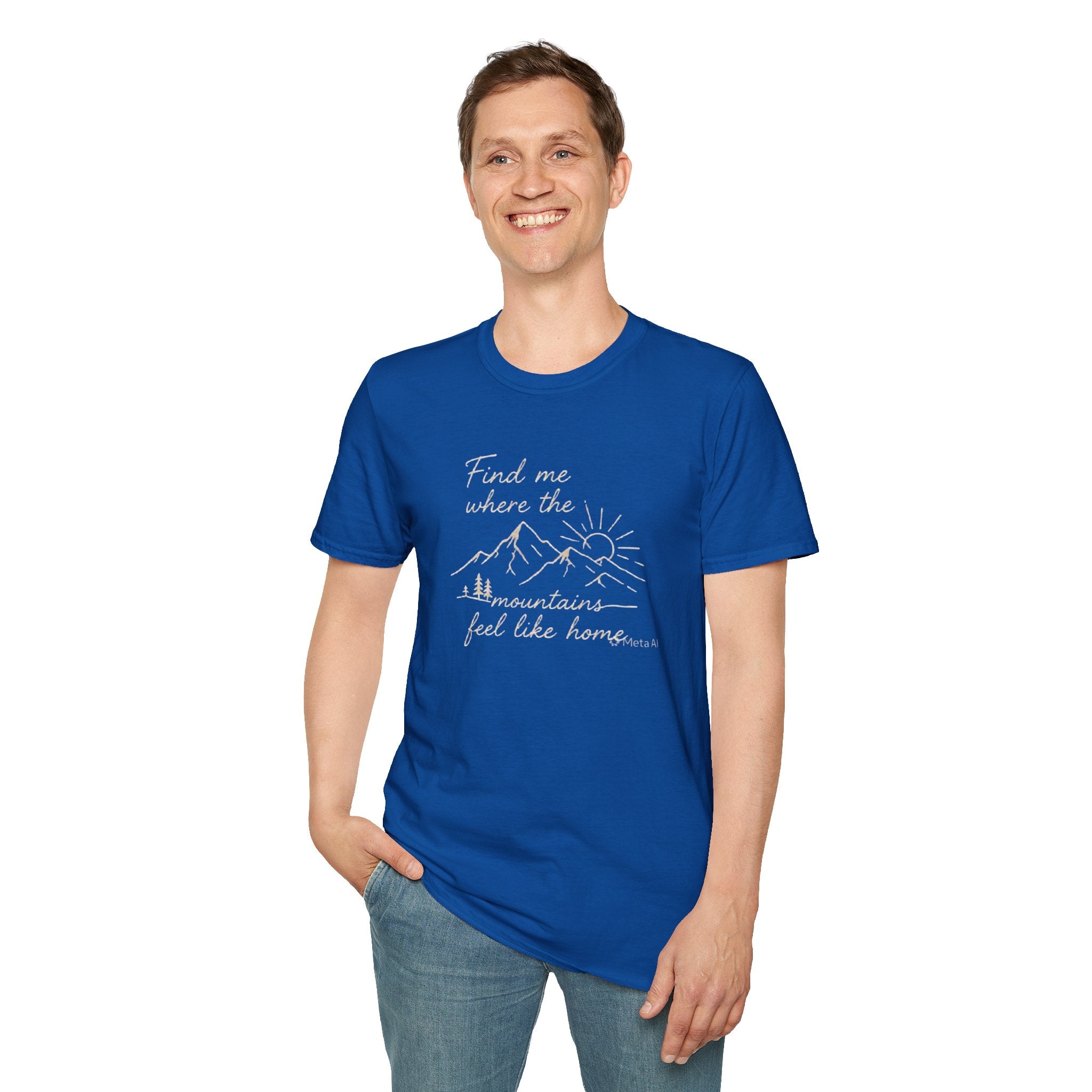 Find Me Where The Mountains Feel Like Home Shirt | Mountain Hiking T-Shirt for Men Women | Nature Lover Outdoor Adventure Tee