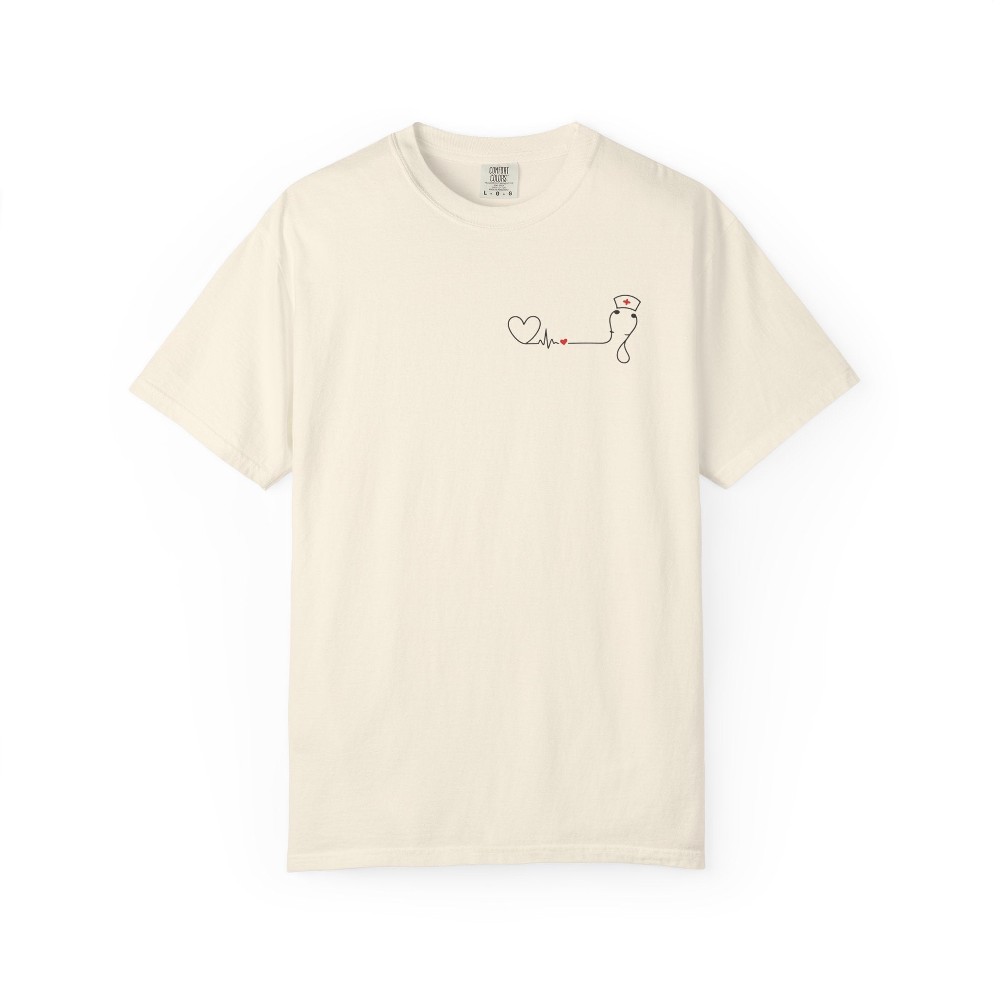 Minimalist Nurse Shirt | Heartbeat EKG Nurse Cap Tee | RN Gift | Nursing Student Gift | Healthcare Worker T-Shirt